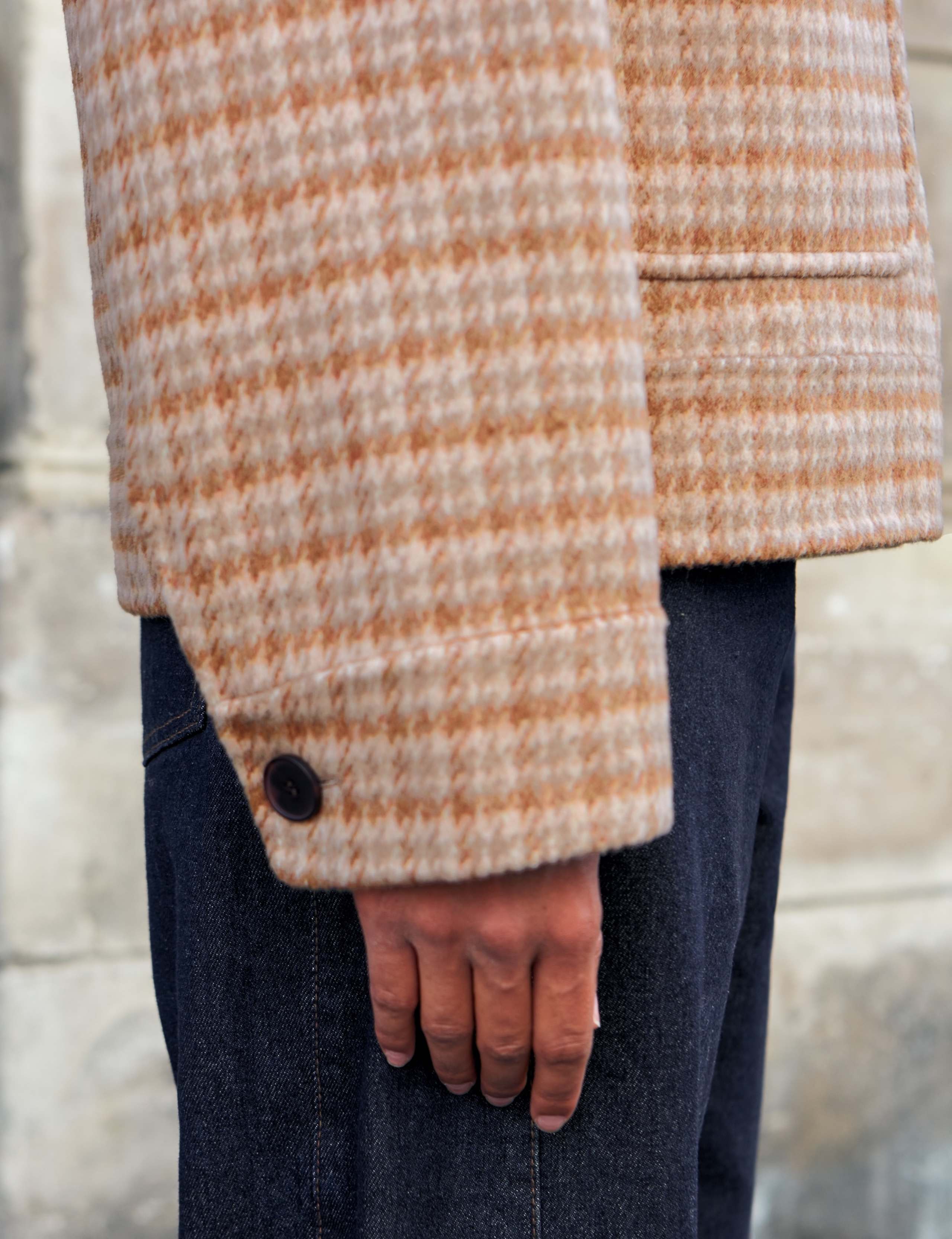 Double Faced Wool Blend Checked Cropped Jacket 3 of 8