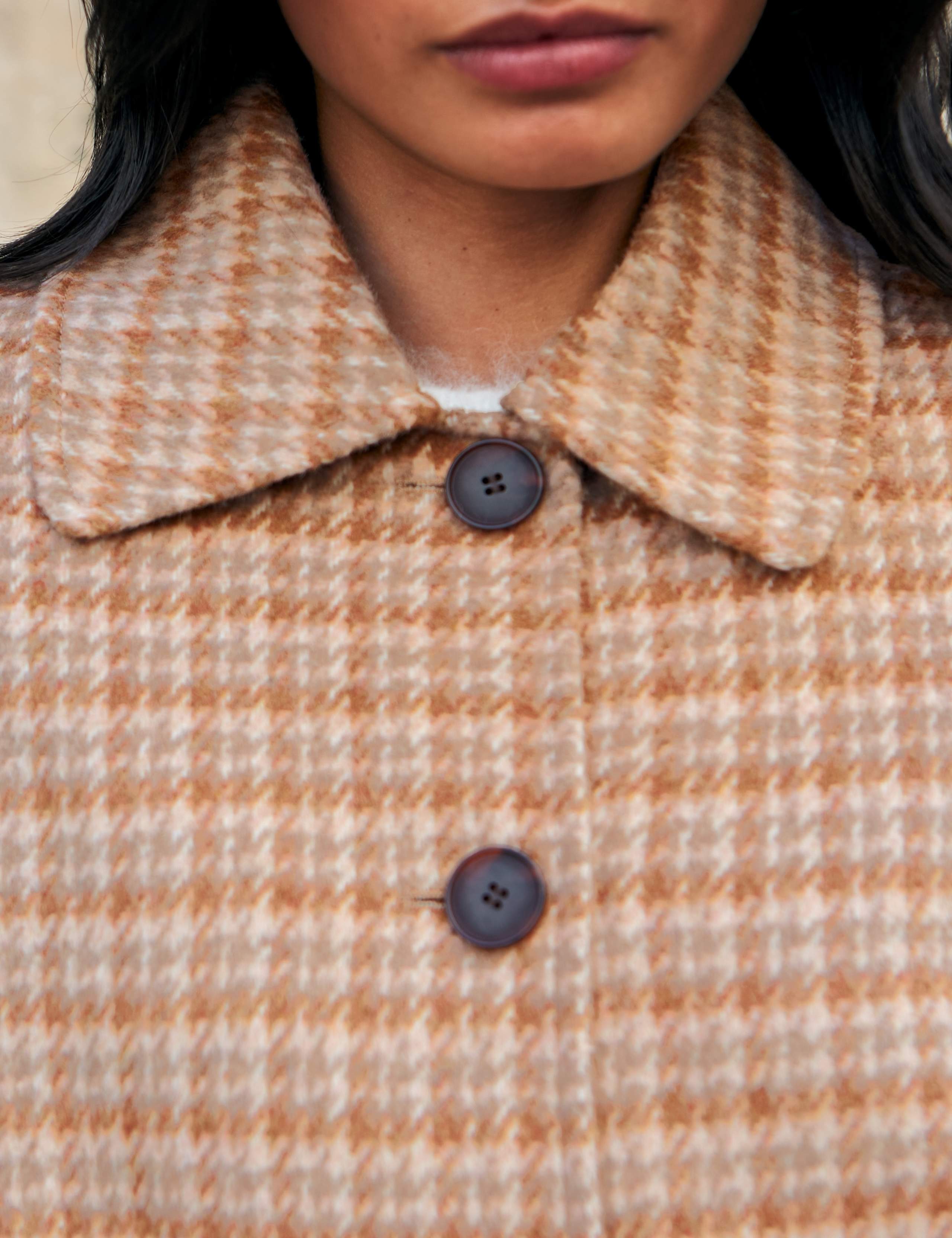 Double Faced Wool Blend Checked Cropped Jacket 6 of 8