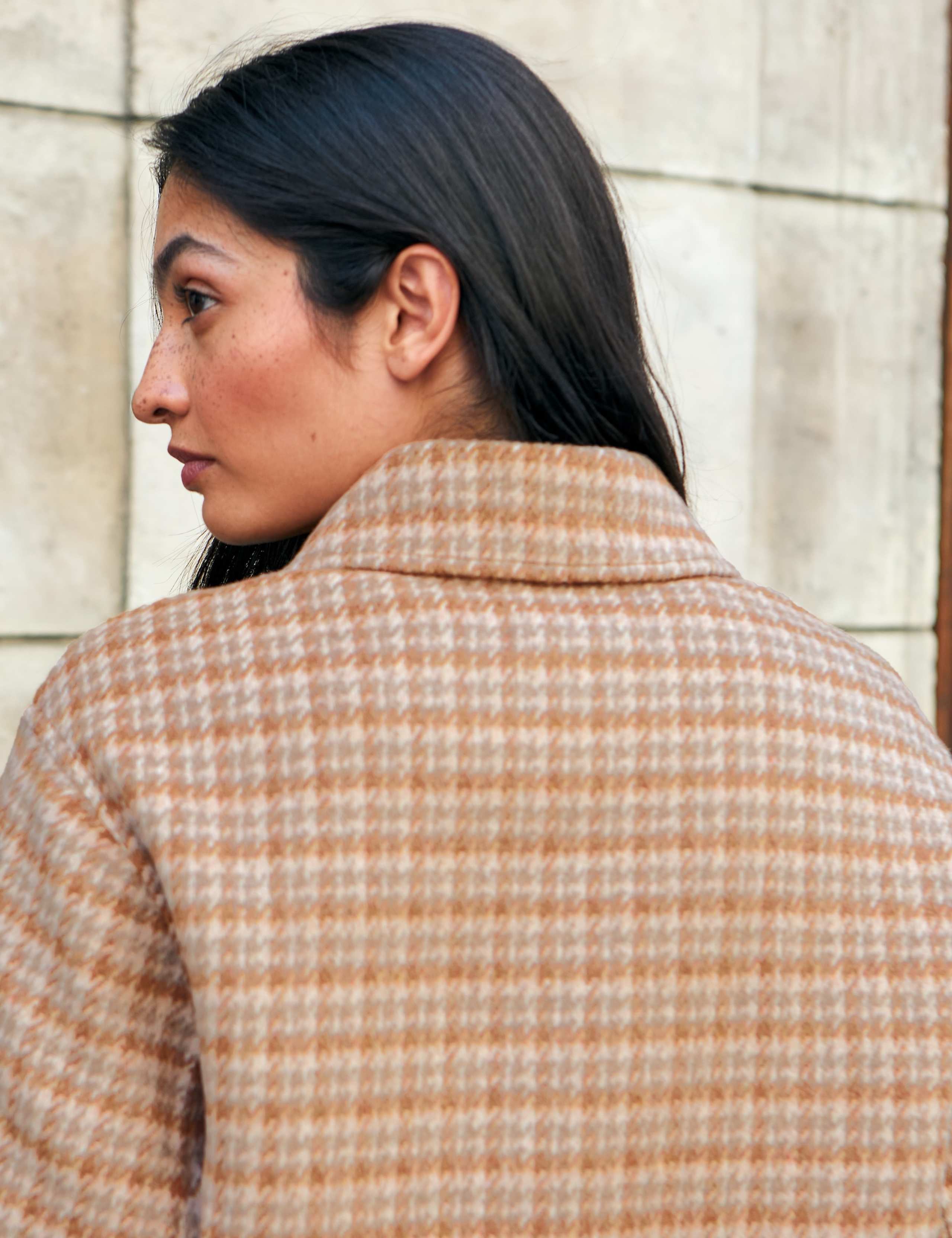 Double Faced Wool Blend Checked Cropped Jacket 7 of 8