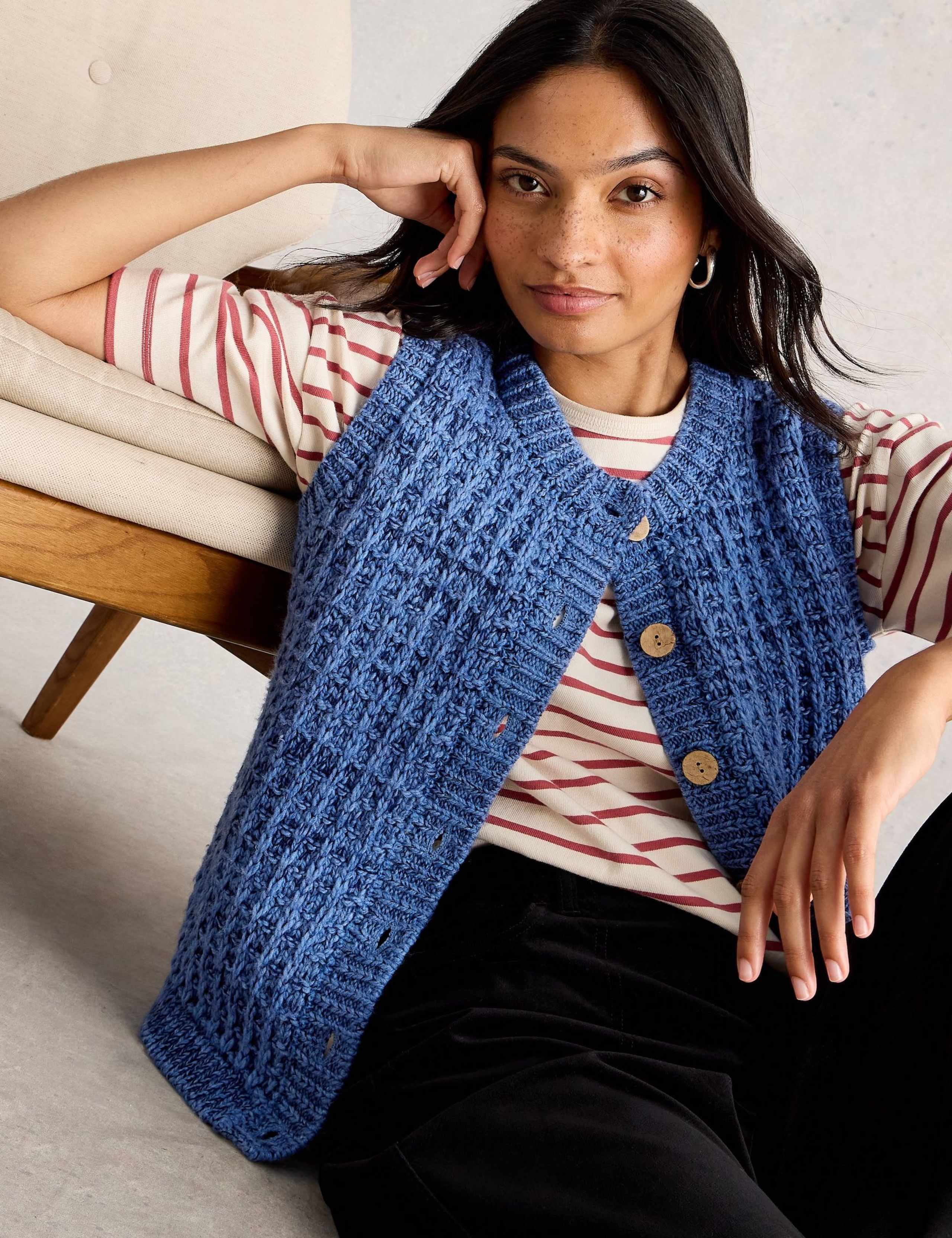 Button Front Knitted Vest with Wool 4 of 6