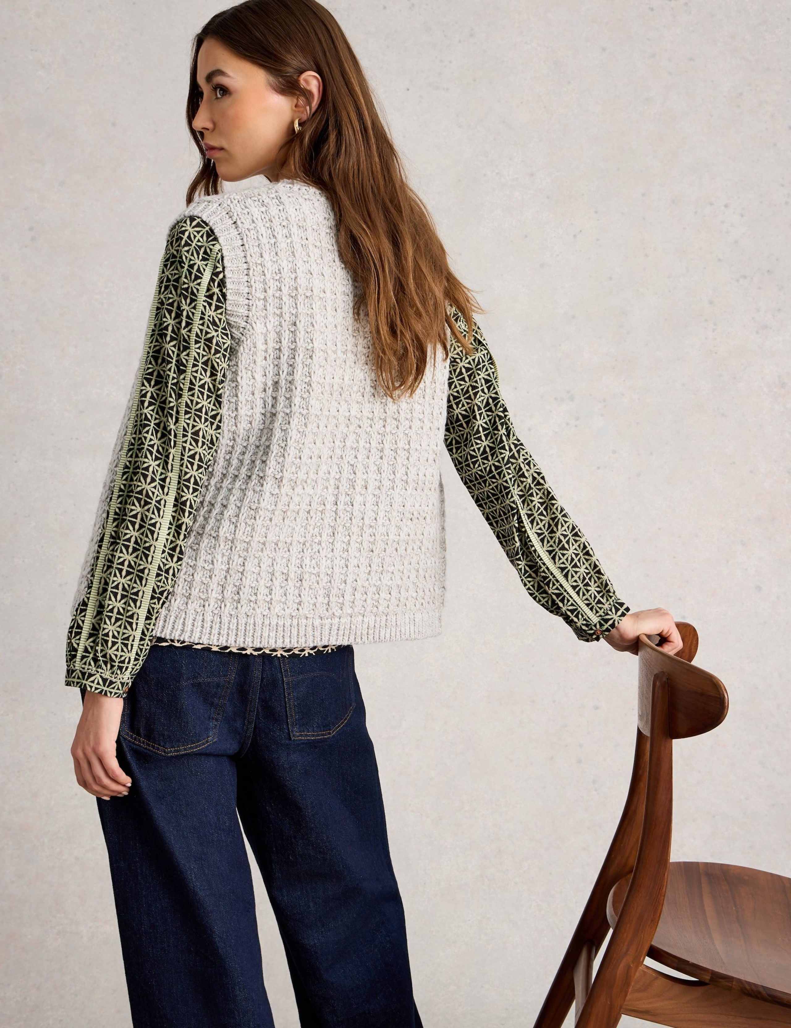 Button Front Knitted Vest with Wool 2 of 6