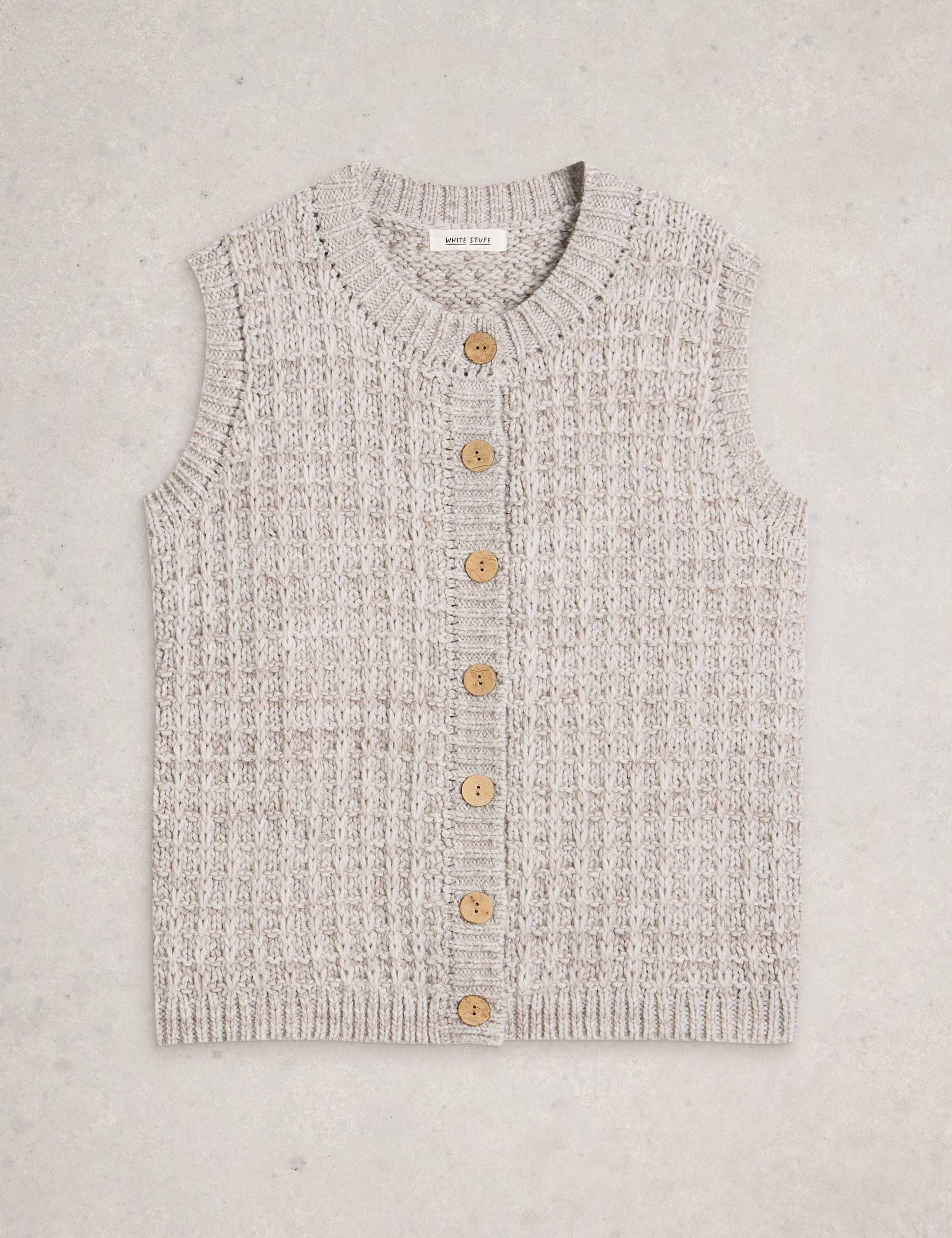 Button Front Knitted Vest with Wool 6 of 6
