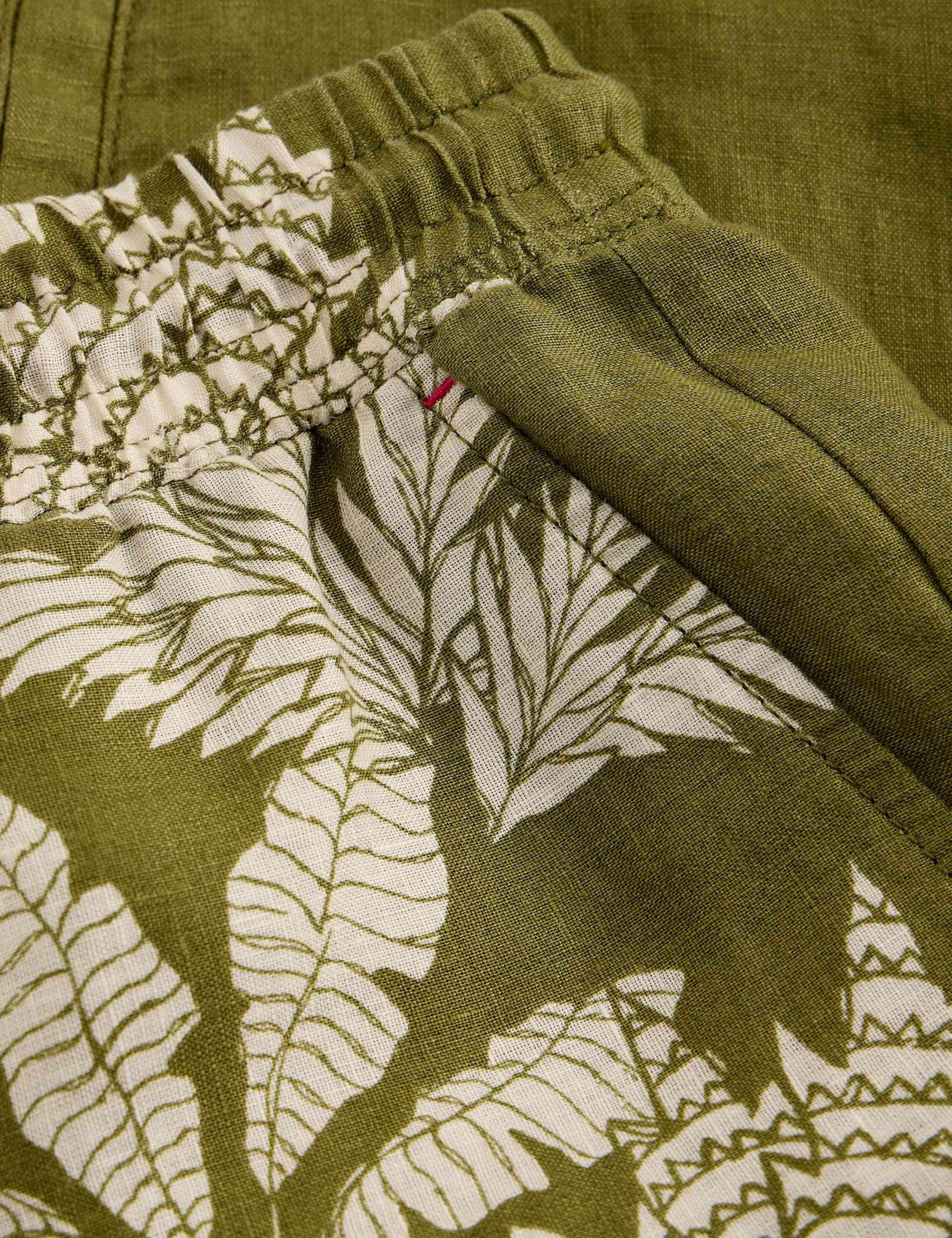 Pure Linen Leaf Print Shorts 5 of 6