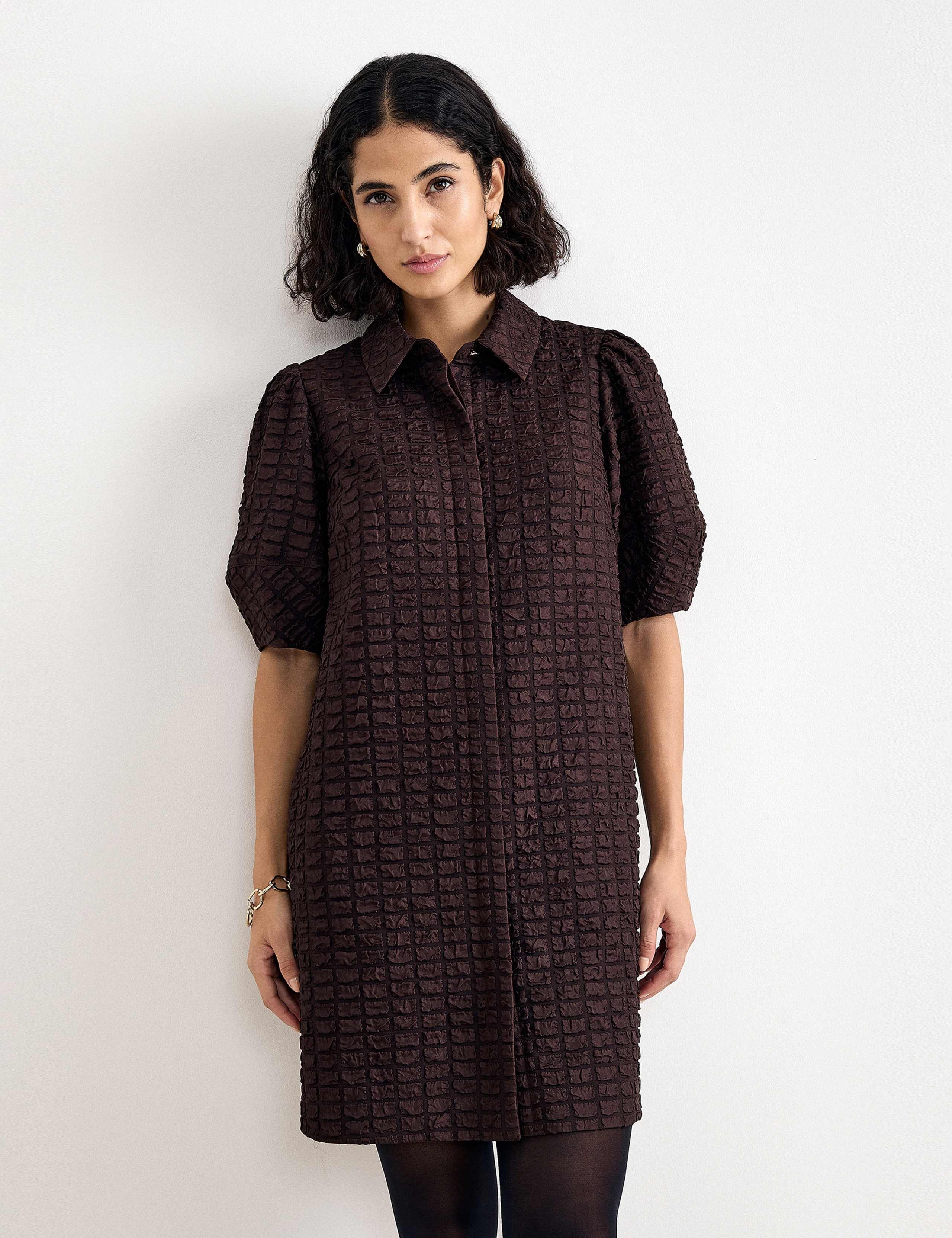 Textured Mini Skater Dress 3 of 7