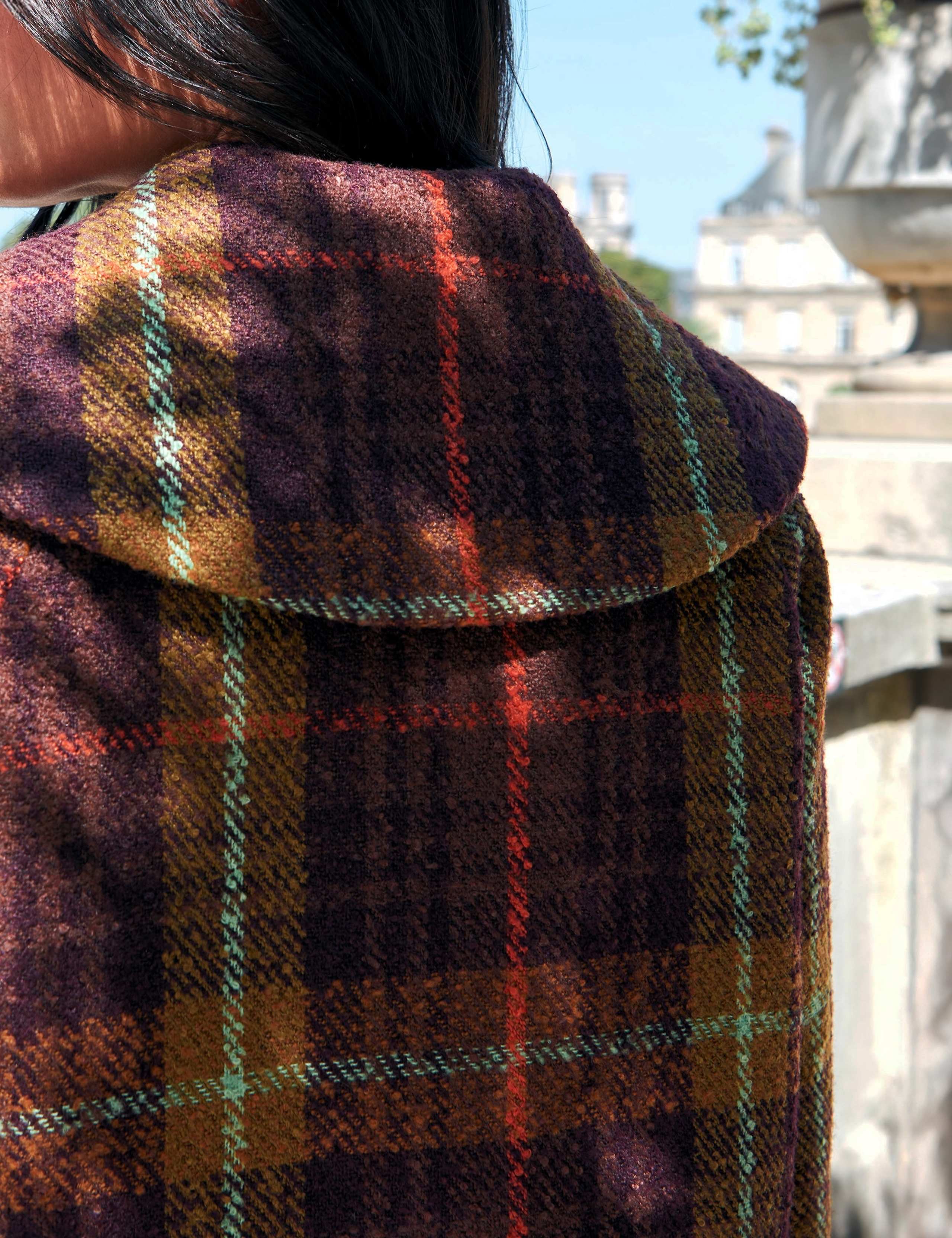 Wool Blend Checked Cropped Jacket 4 of 7