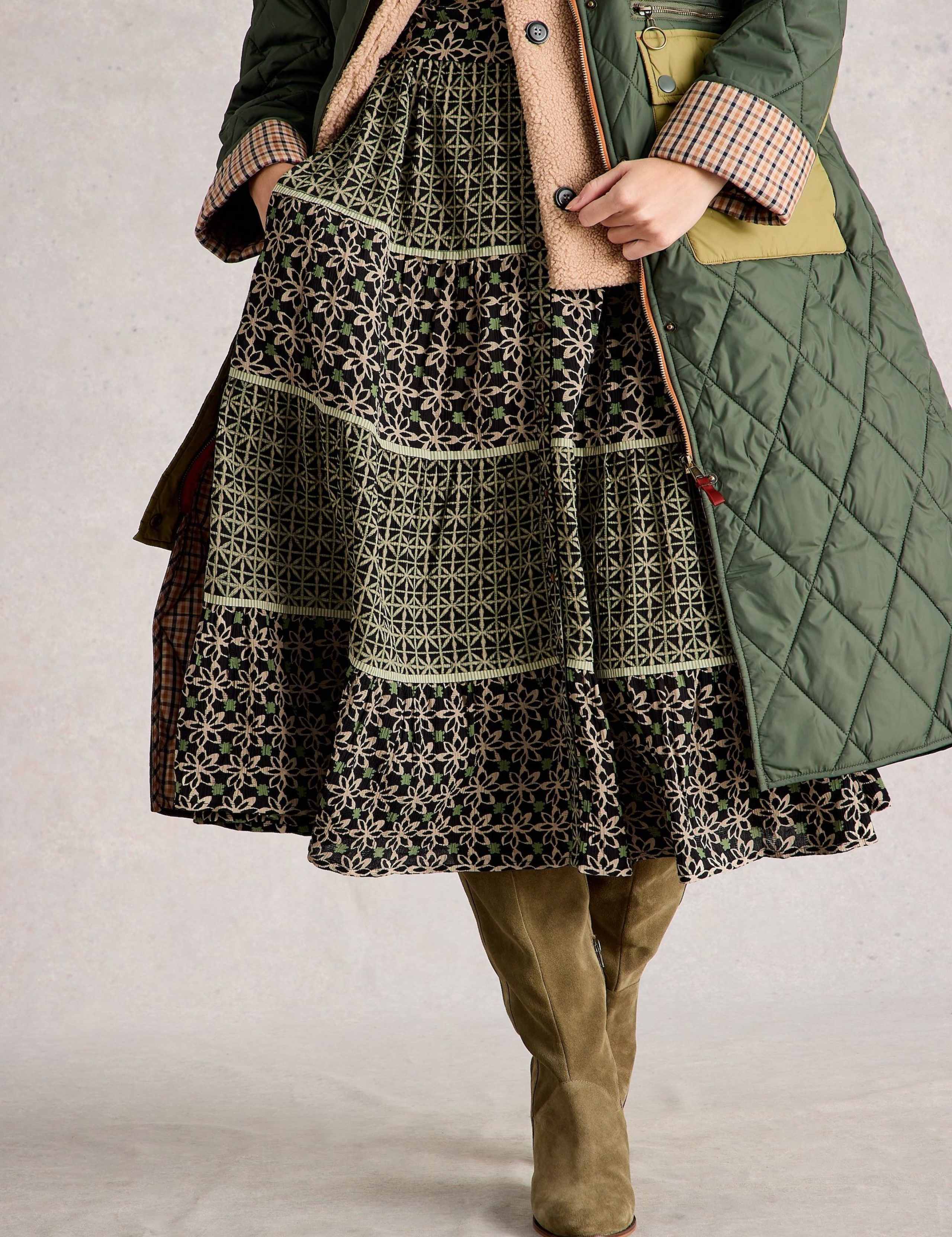 Printed Belted Midi Tiered Shirt Dress 5 of 6