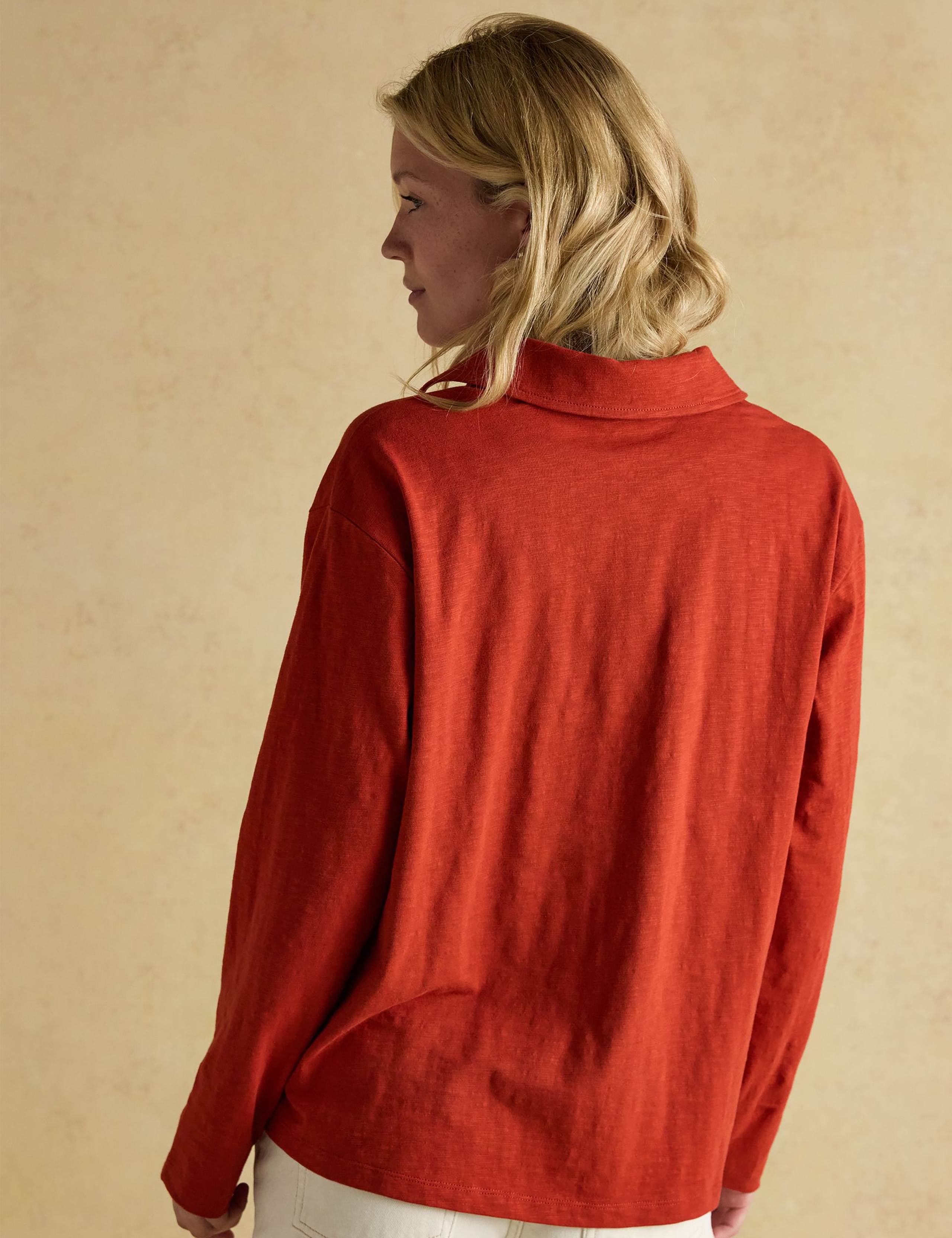 Pure Cotton Collared Slub Top 4 of 6