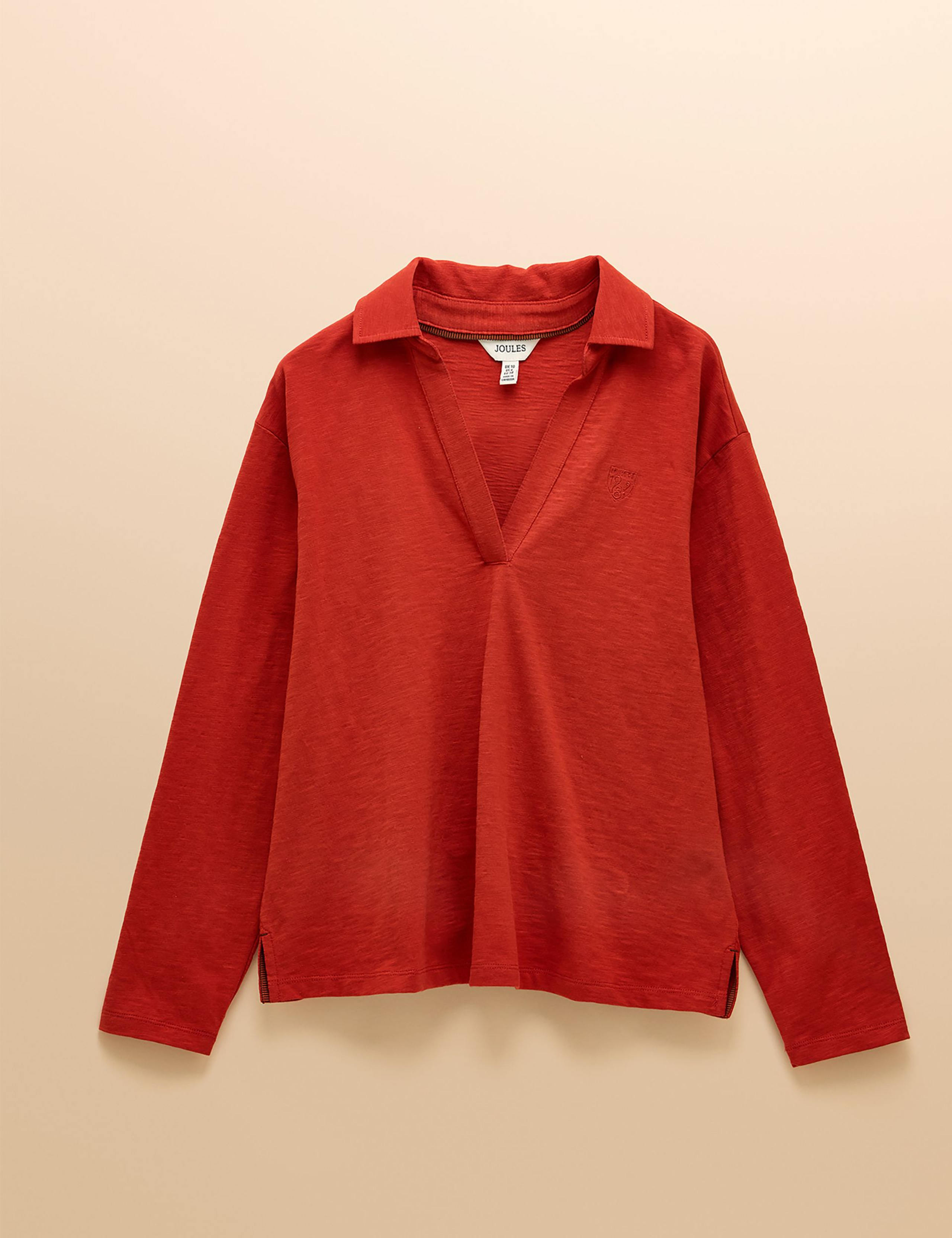 Pure Cotton Collared Slub Top 2 of 6