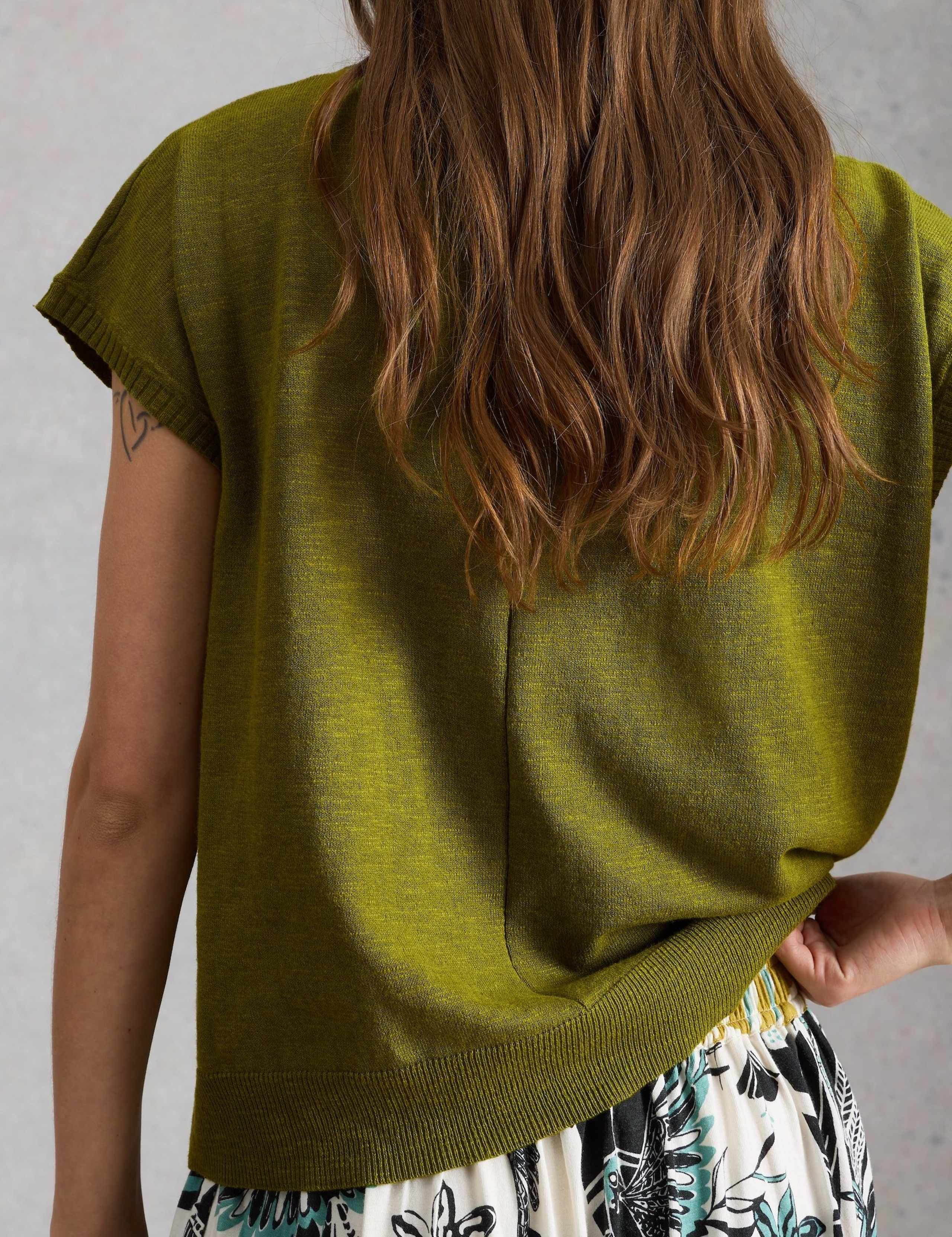 Cotton Rich T-Shirt with Linen 4 of 6