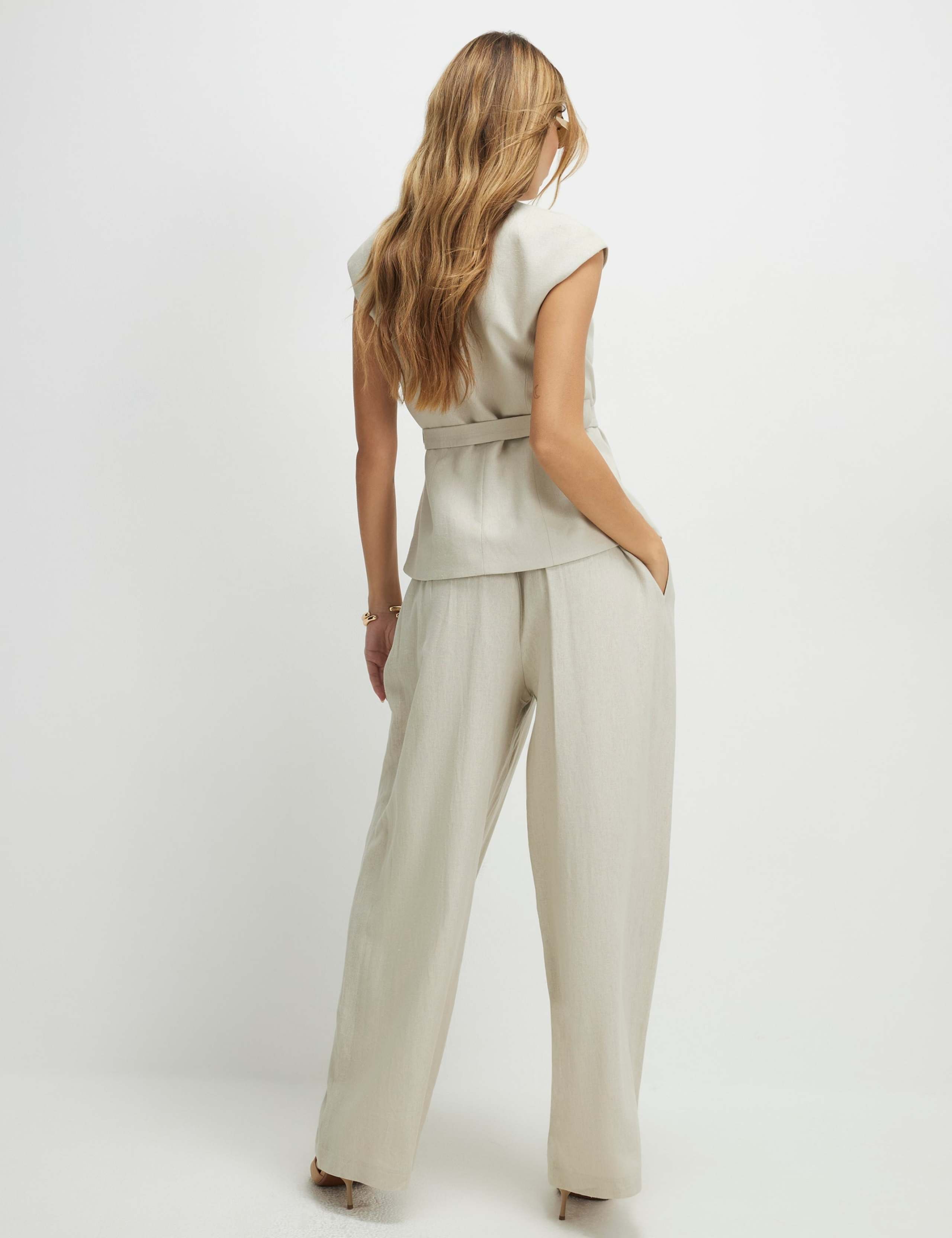 Wide Leg Trousers with Cotton 2 of 4