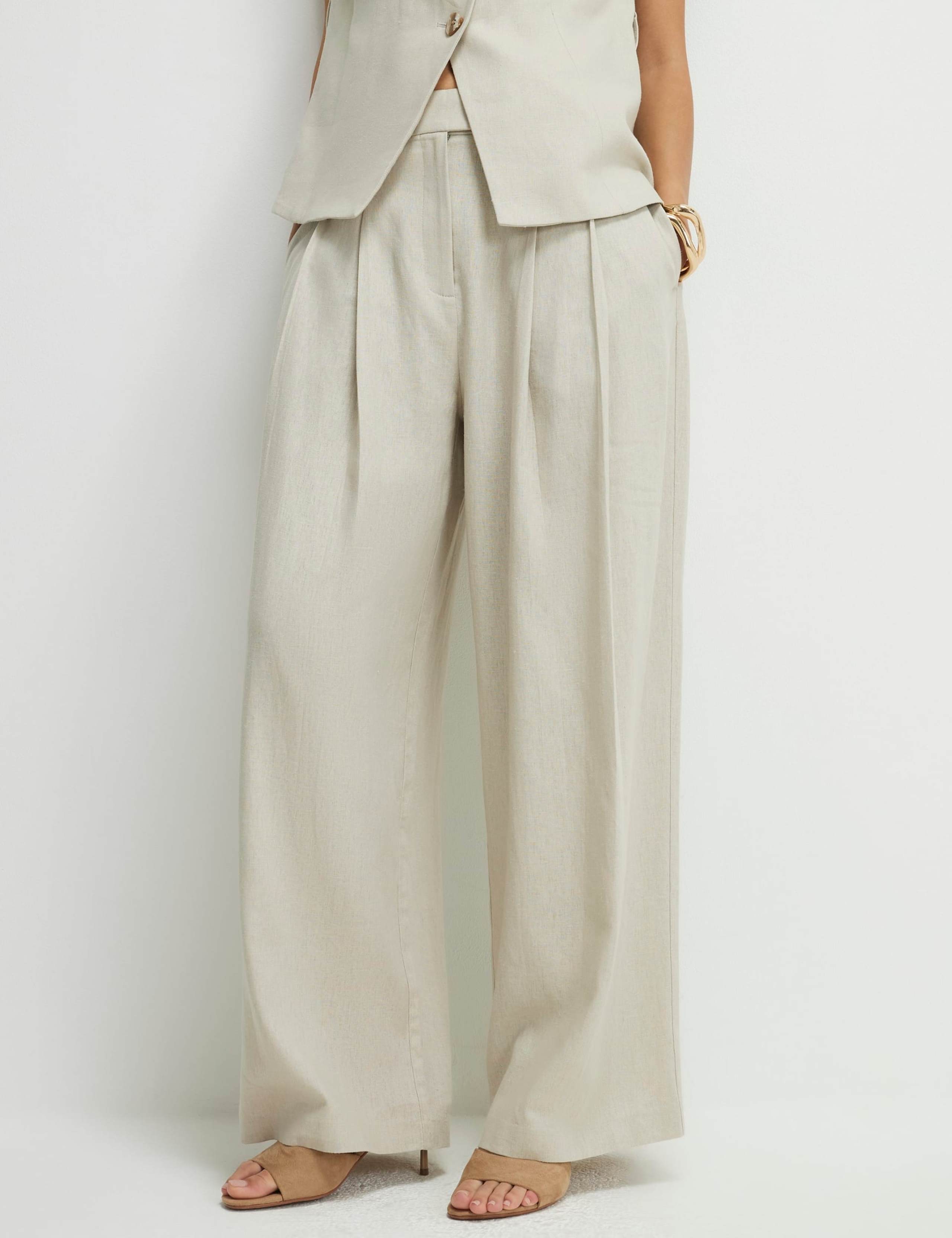 Wide Leg Trousers with Cotton 3 of 4