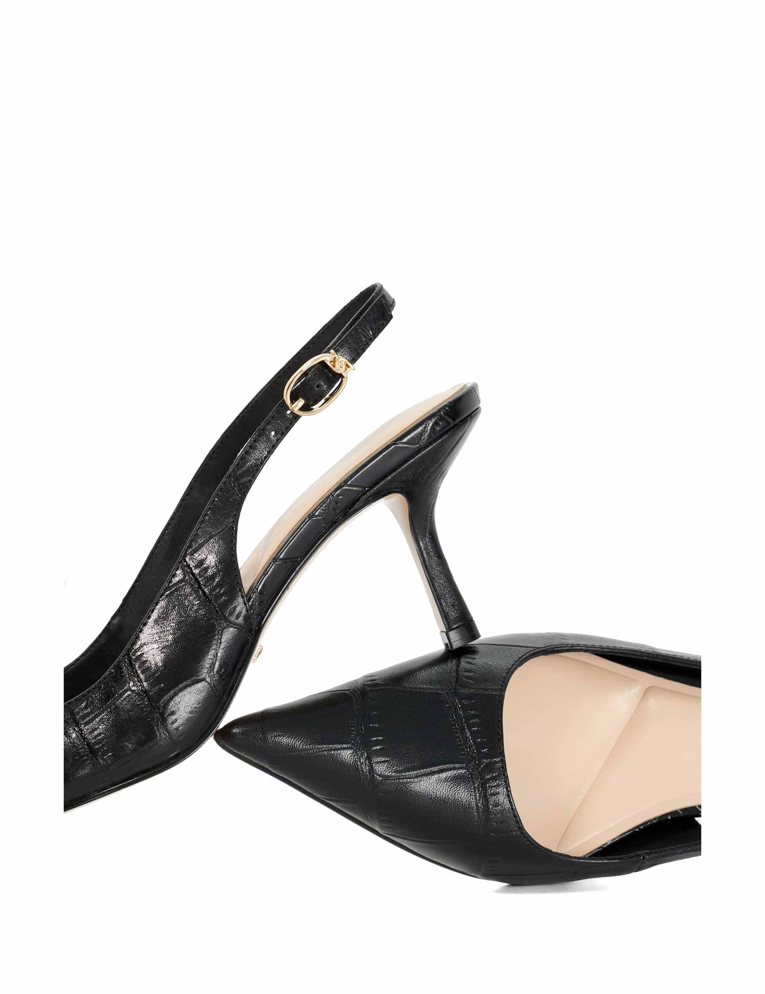 Leather Kitten Heel Court Shoes 5 of 6