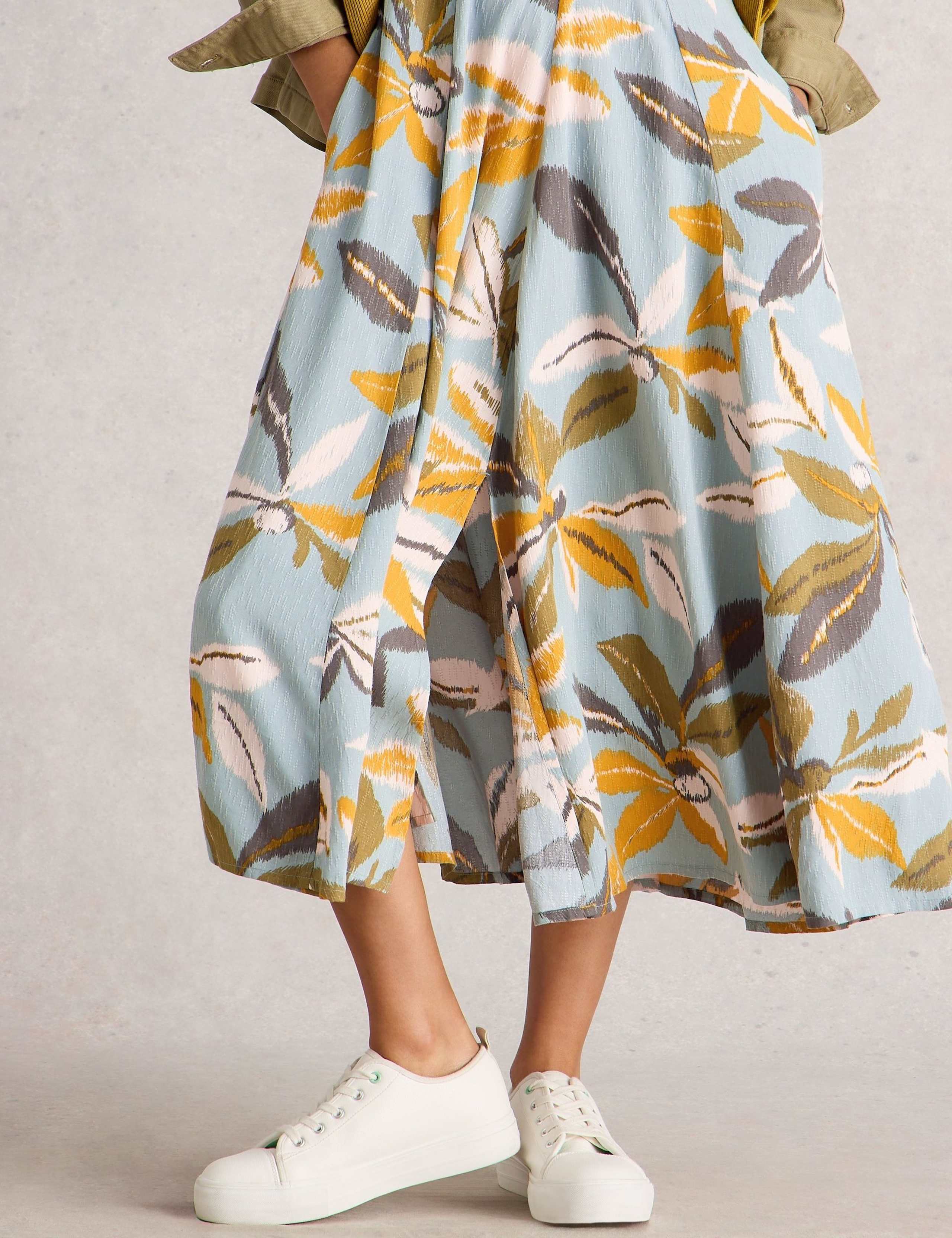 Printed Button Front Midi Waisted Dress 6 of 6