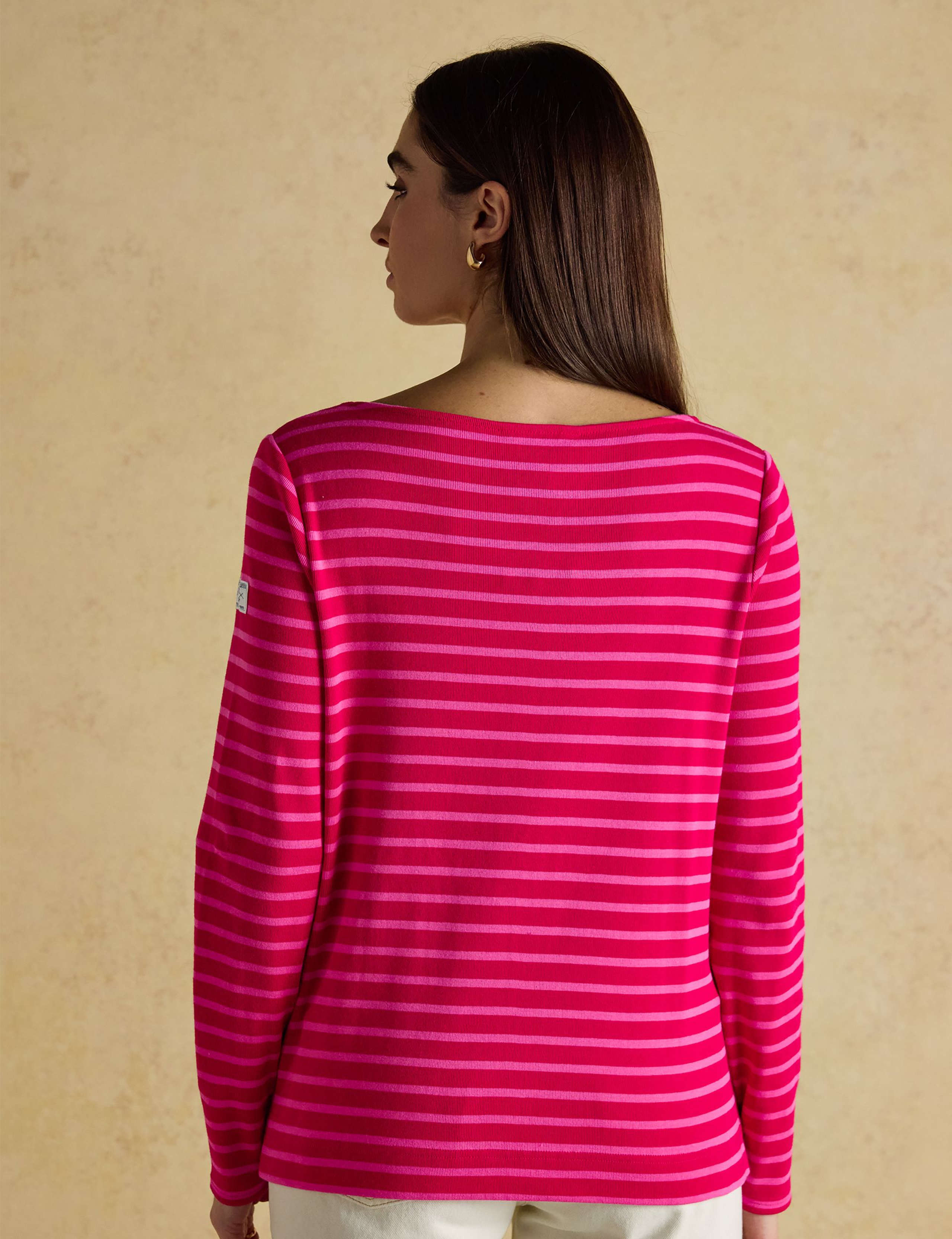 Pure Cotton Jersey Striped Slash Neck Top 4 of 7
