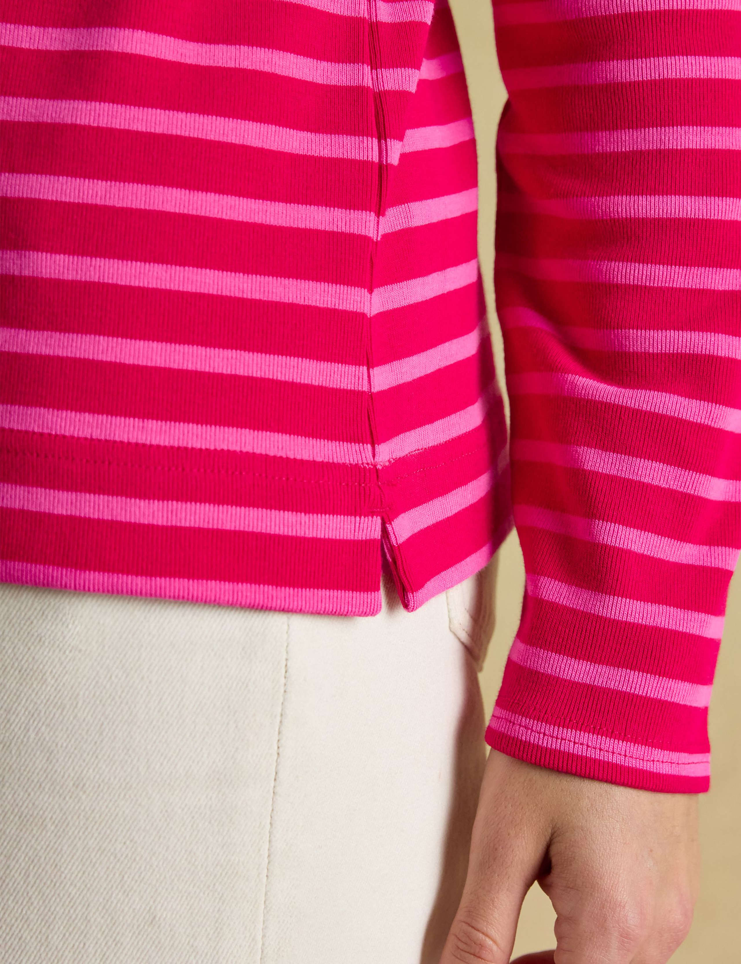 Pure Cotton Jersey Striped Slash Neck Top 7 of 7