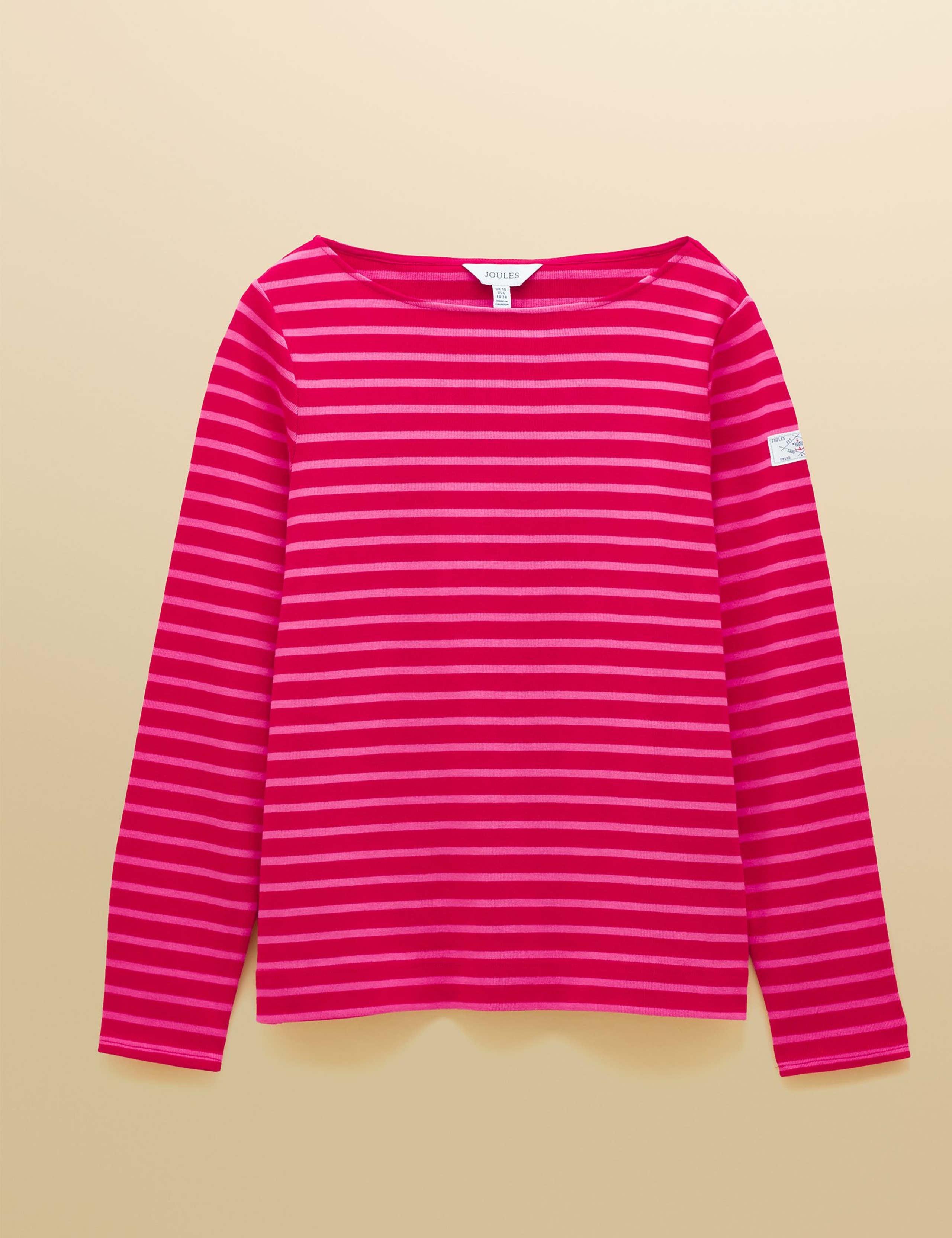 Pure Cotton Jersey Striped Slash Neck Top 2 of 7