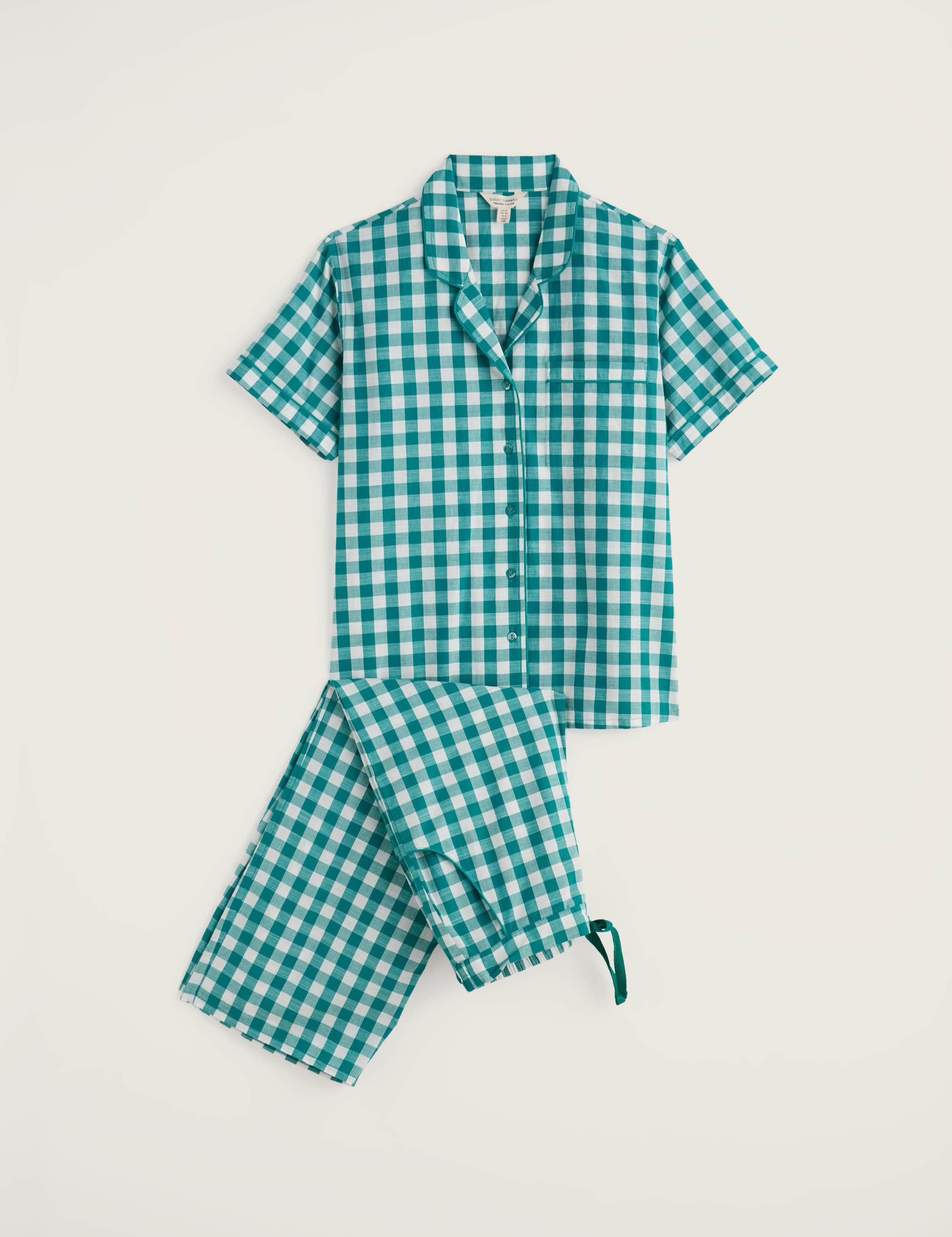 Pure Cotton Checked Pyjama Set 2 of 5