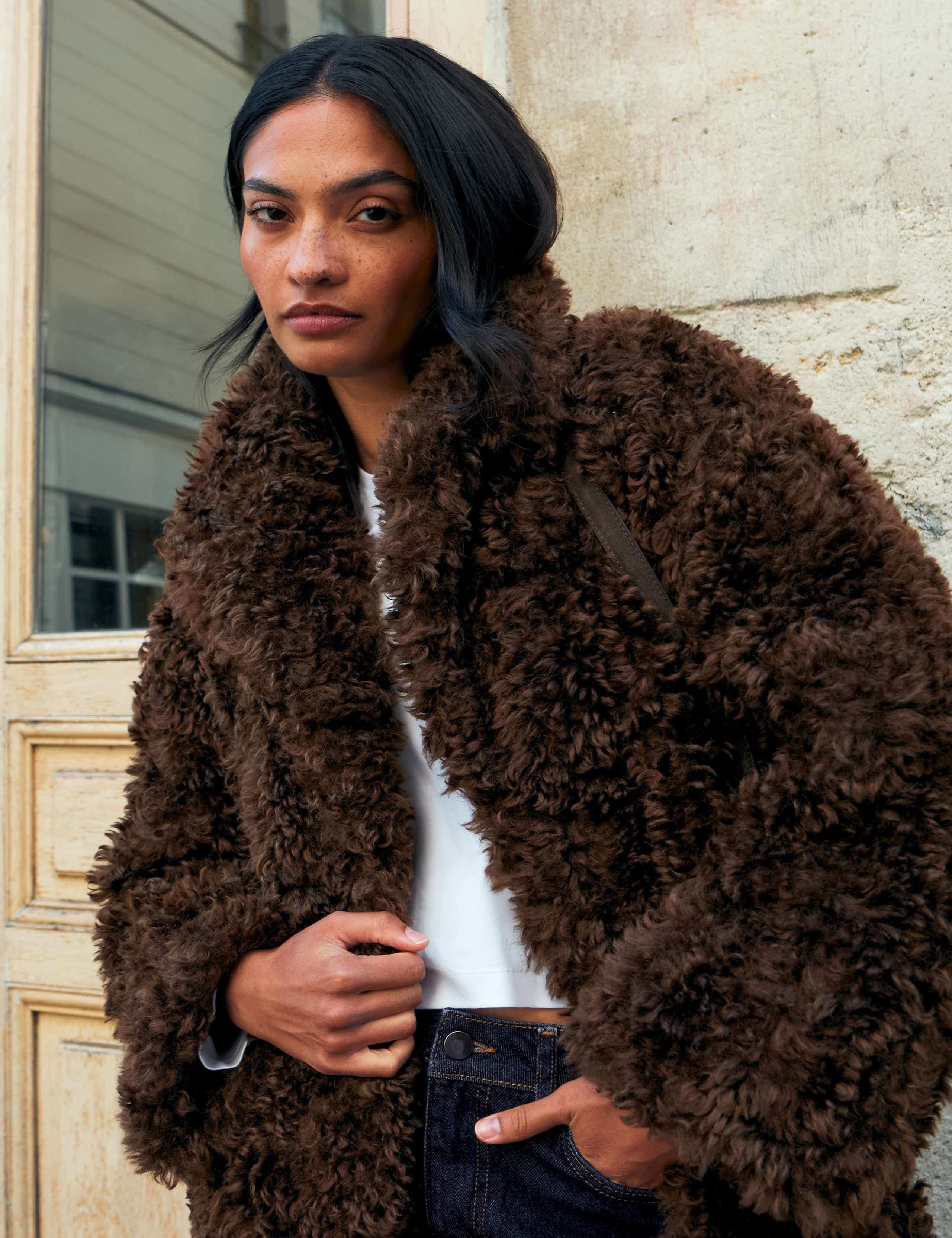 Faux Fur Revere Collar Longline Coat 4 of 7