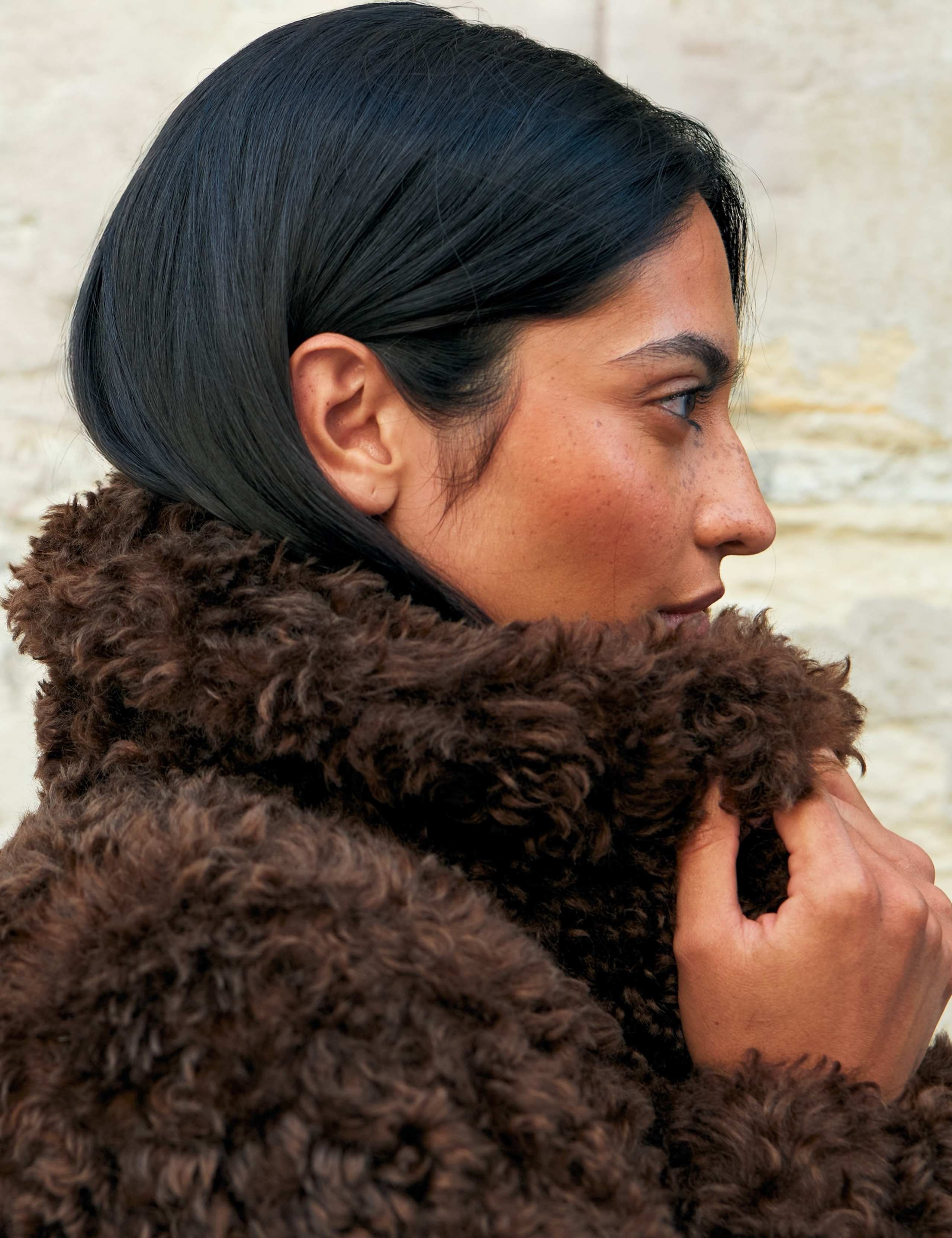 Faux Fur Revere Collar Longline Coat 6 of 7