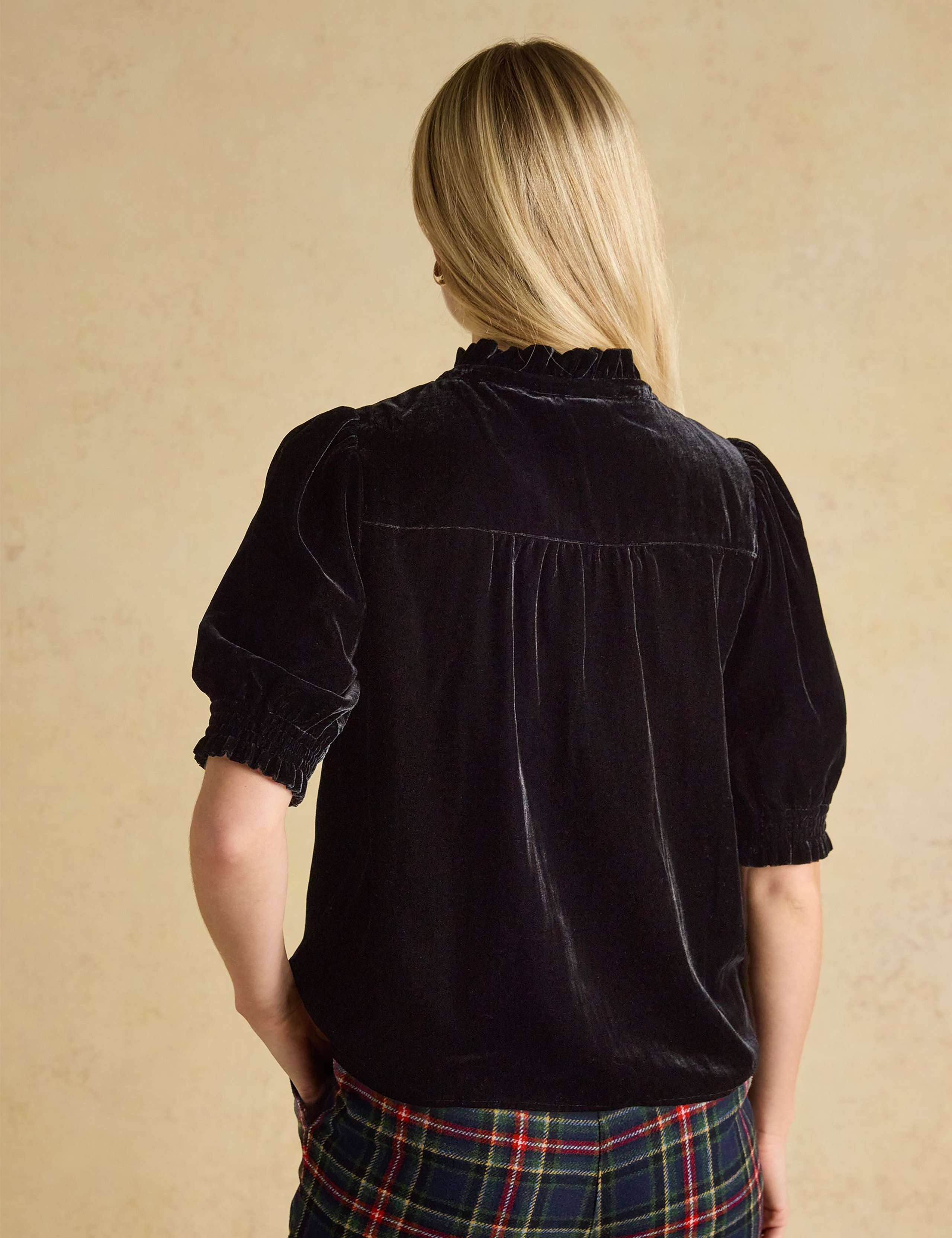 Velvet High Neck Blouse 4 of 6