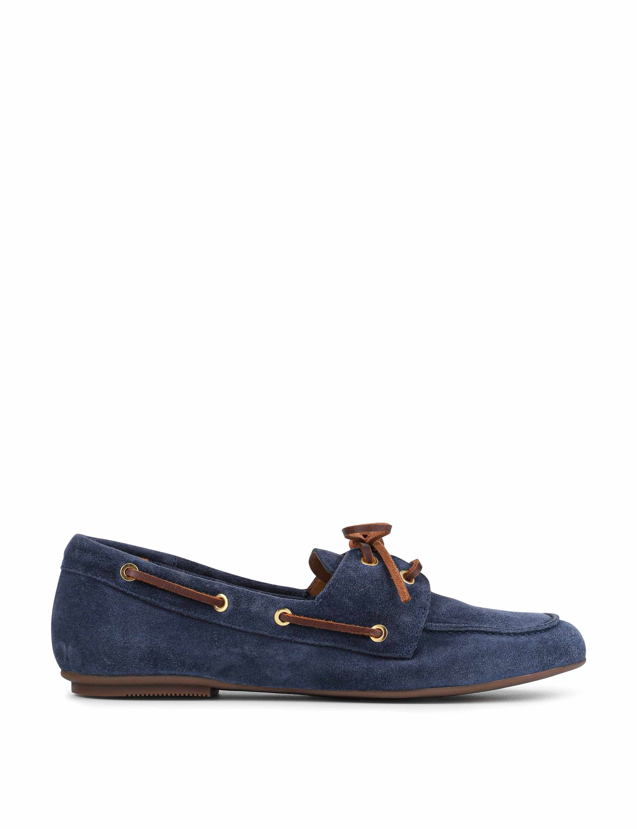 Suede Lace Up Eyelet Detail Loafers 1 of 6