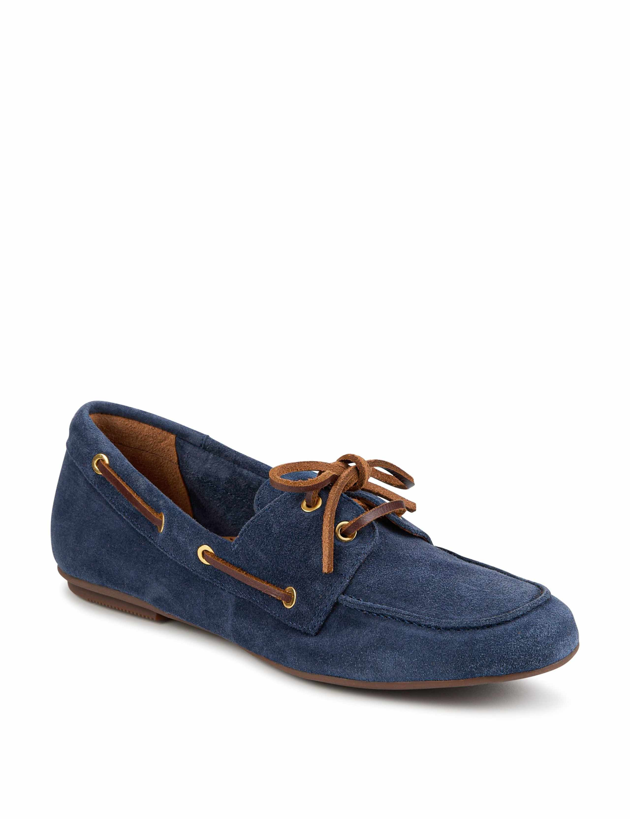 Suede Lace Up Eyelet Detail Loafers 2 of 6