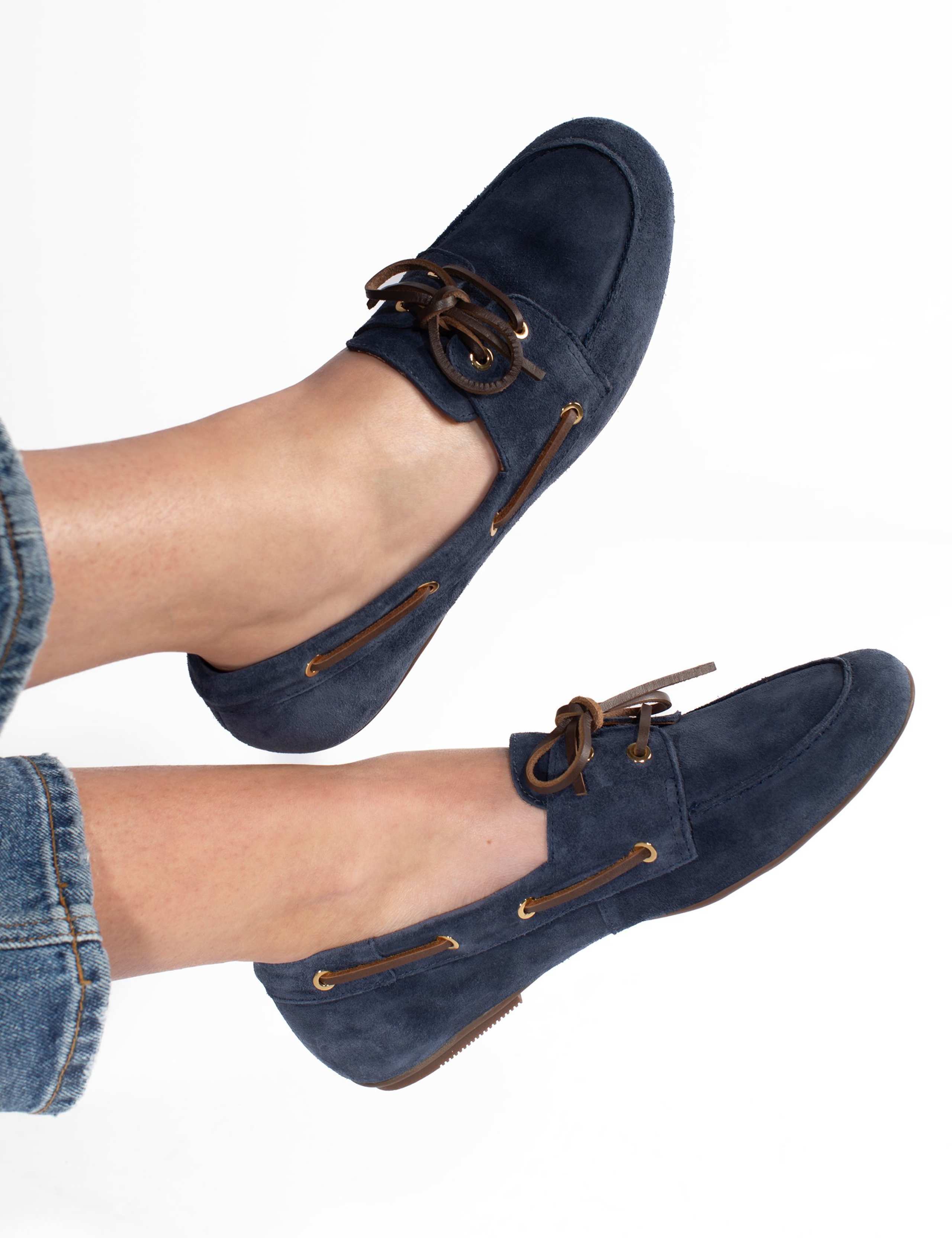 Suede Lace Up Eyelet Detail Loafers 5 of 6