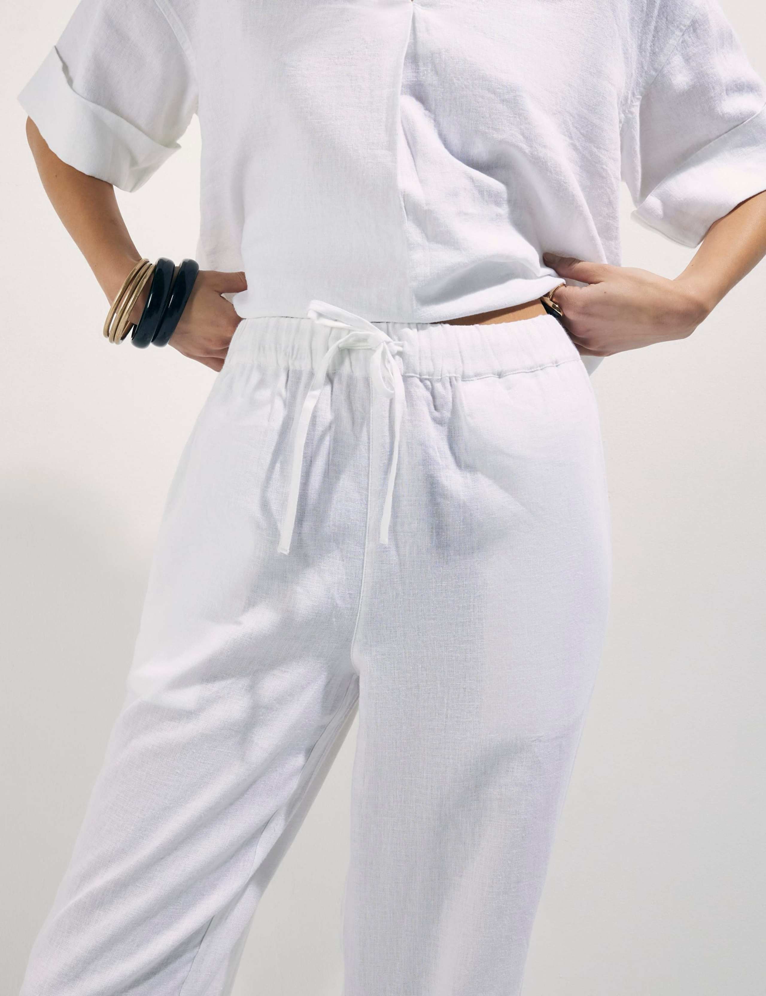 Linen Rich Drawstring Tapered Trousers 3 of 4