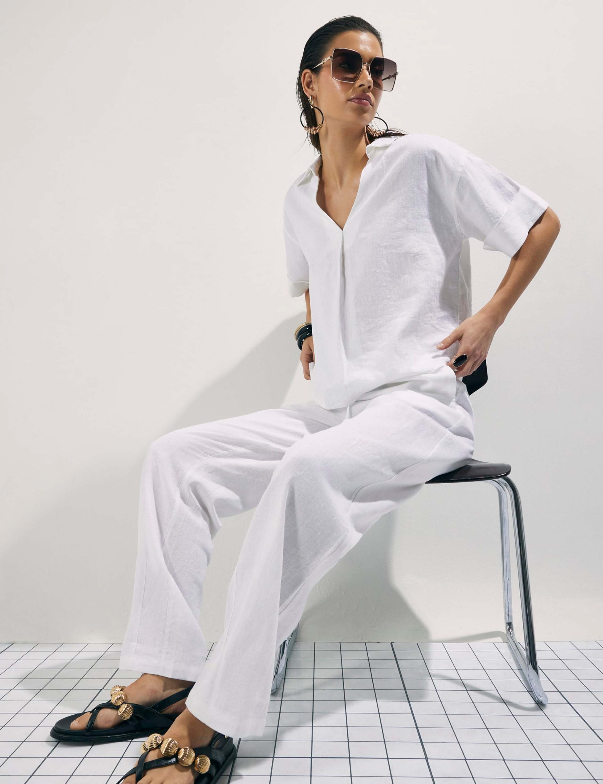 Linen Rich Drawstring Tapered Trousers 4 of 4