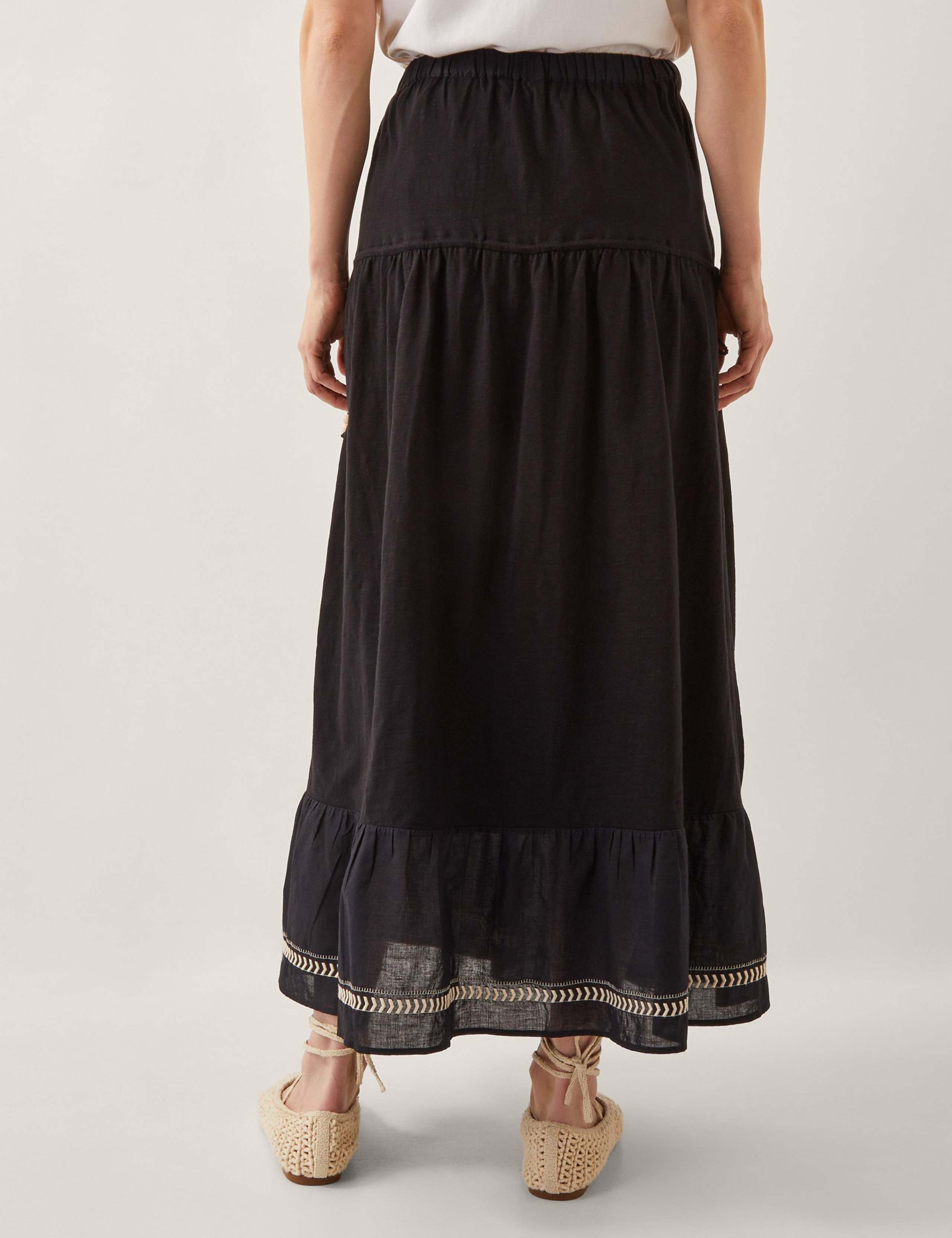 Pure Cotton Broderie Midi A-Line Skirt 4 of 5