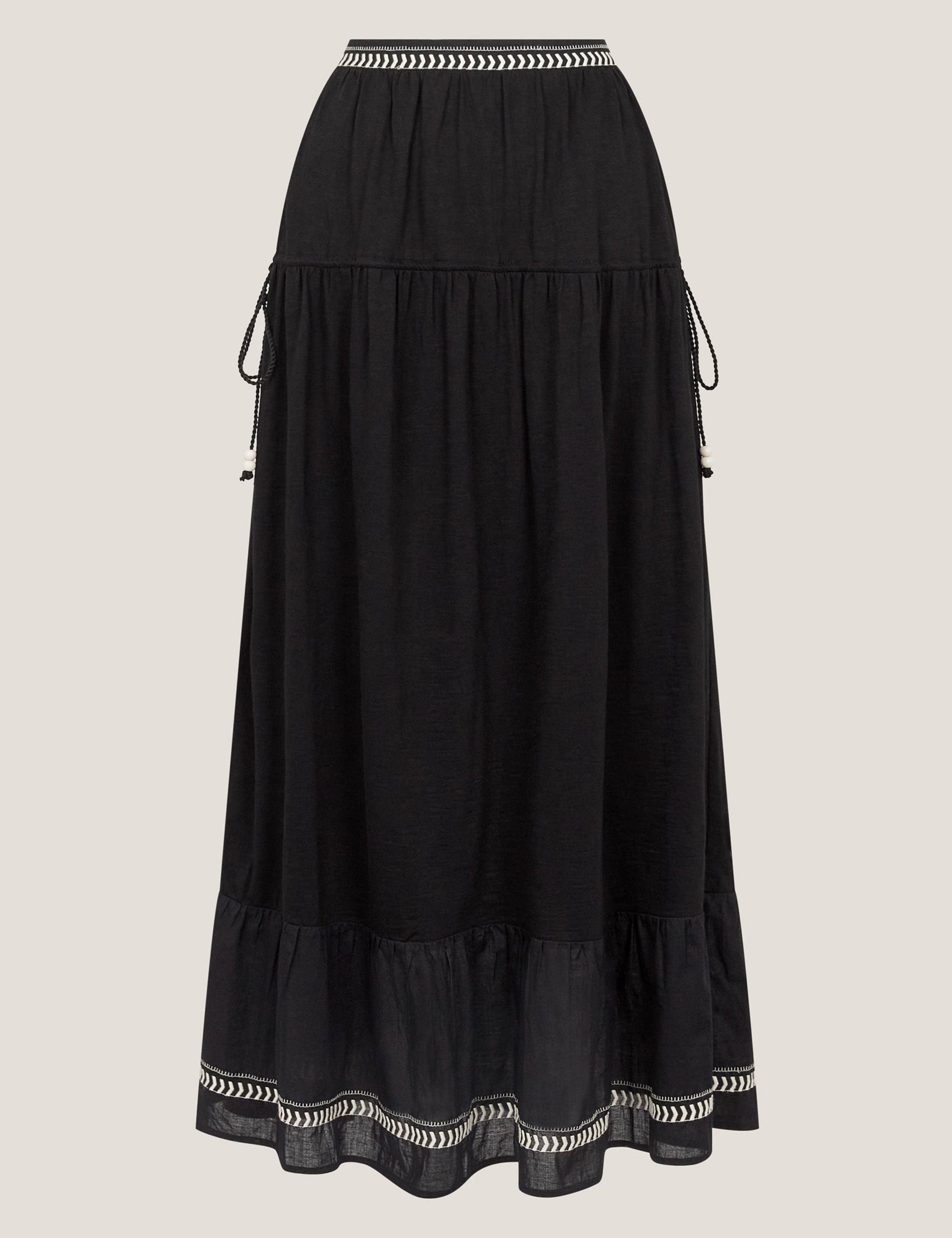 Pure Cotton Broderie Midi A-Line Skirt 2 of 5