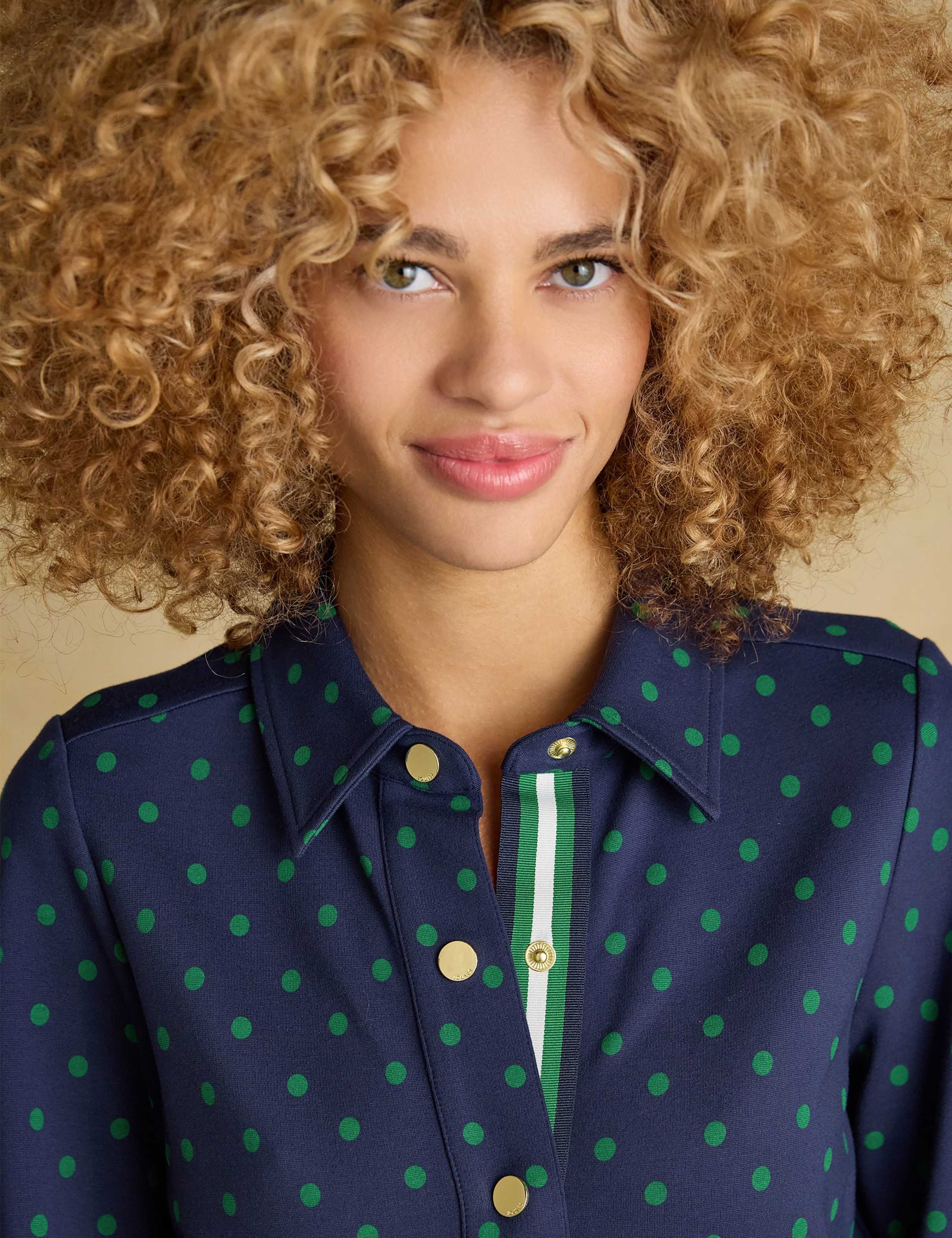 Polka Dot Button Front Midi Shirt Dress 8 of 10