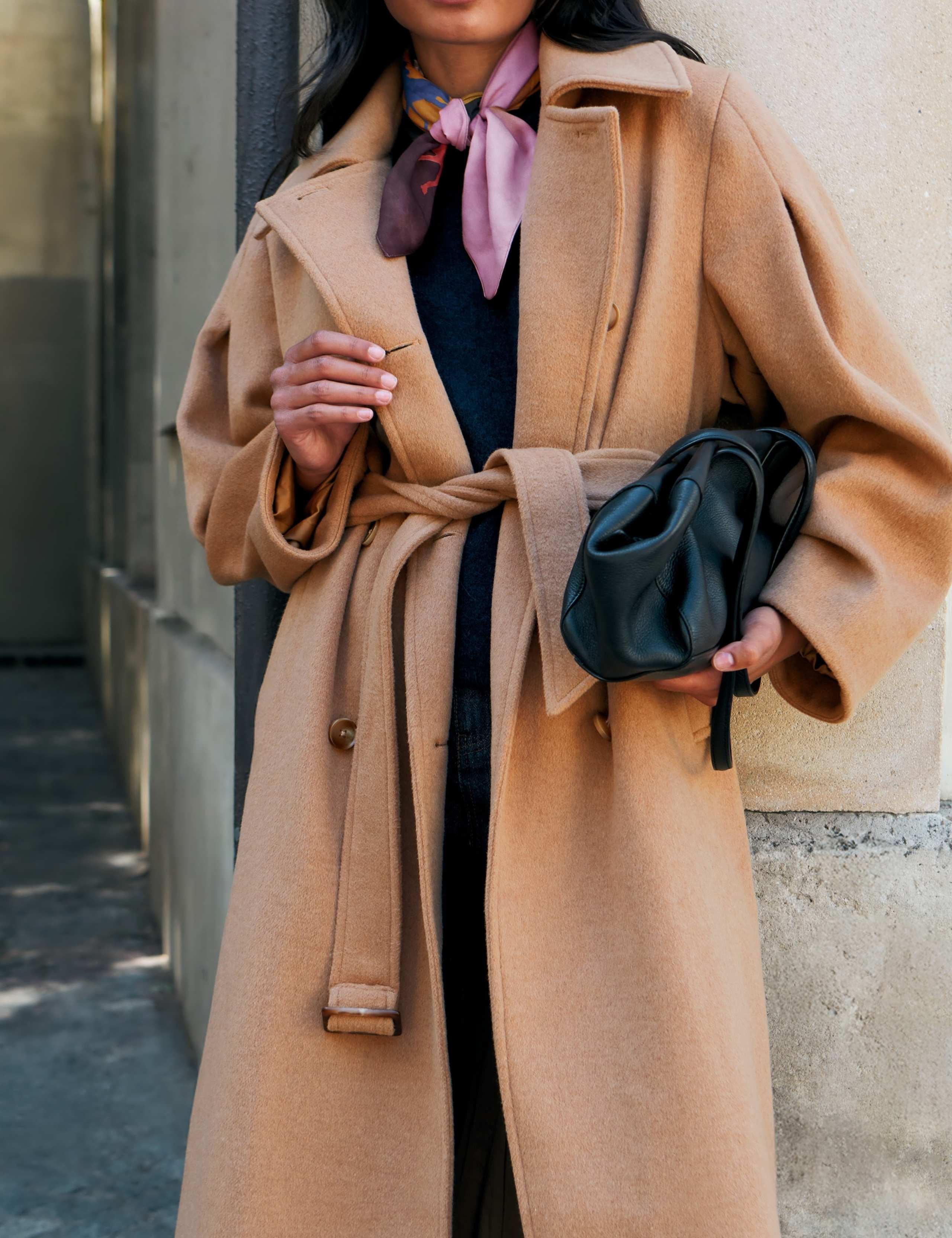 Wool Blend Belted Longline Trench Coat 3 of 8