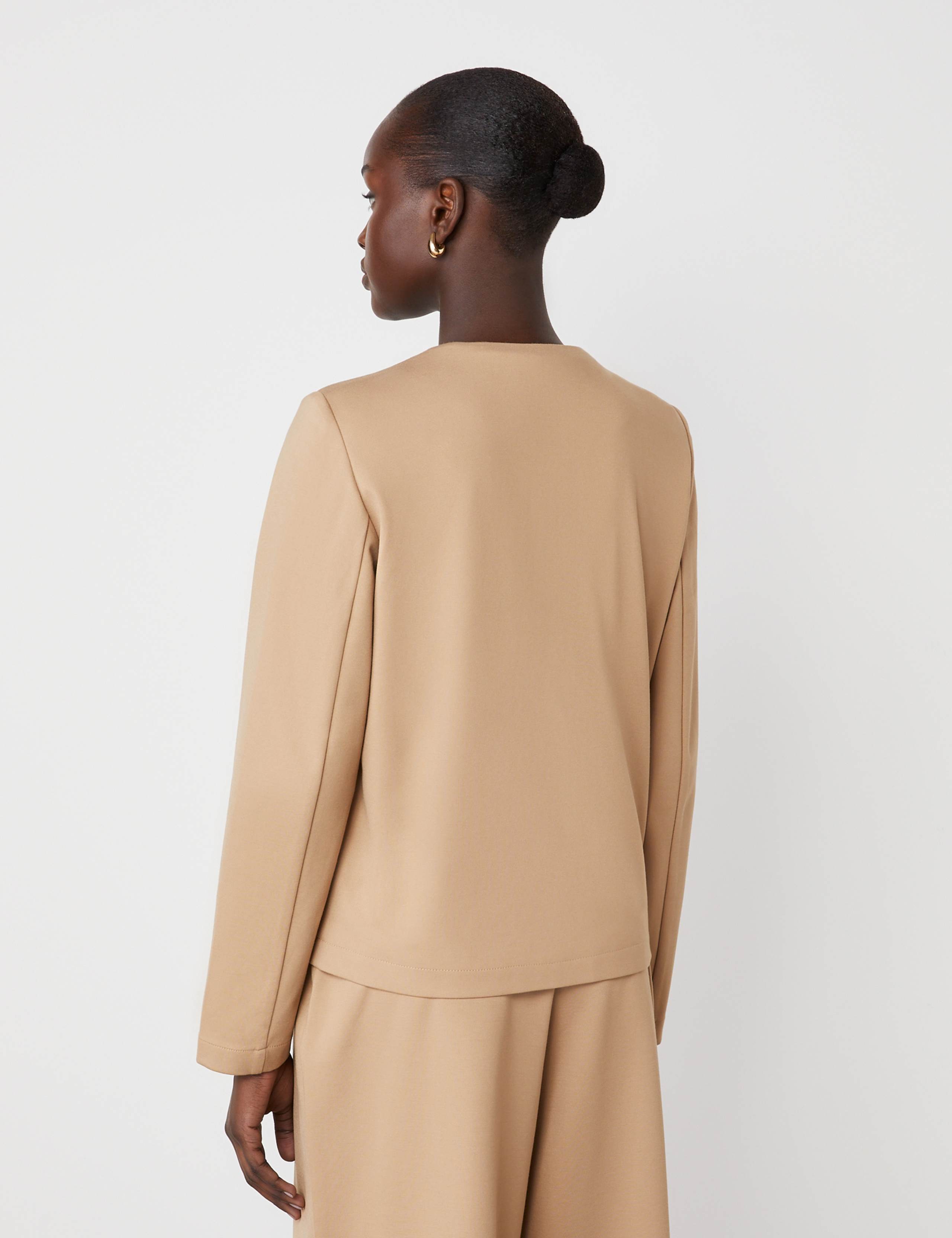 Ponte Jersey Collarless Short Jacket 2 of 4