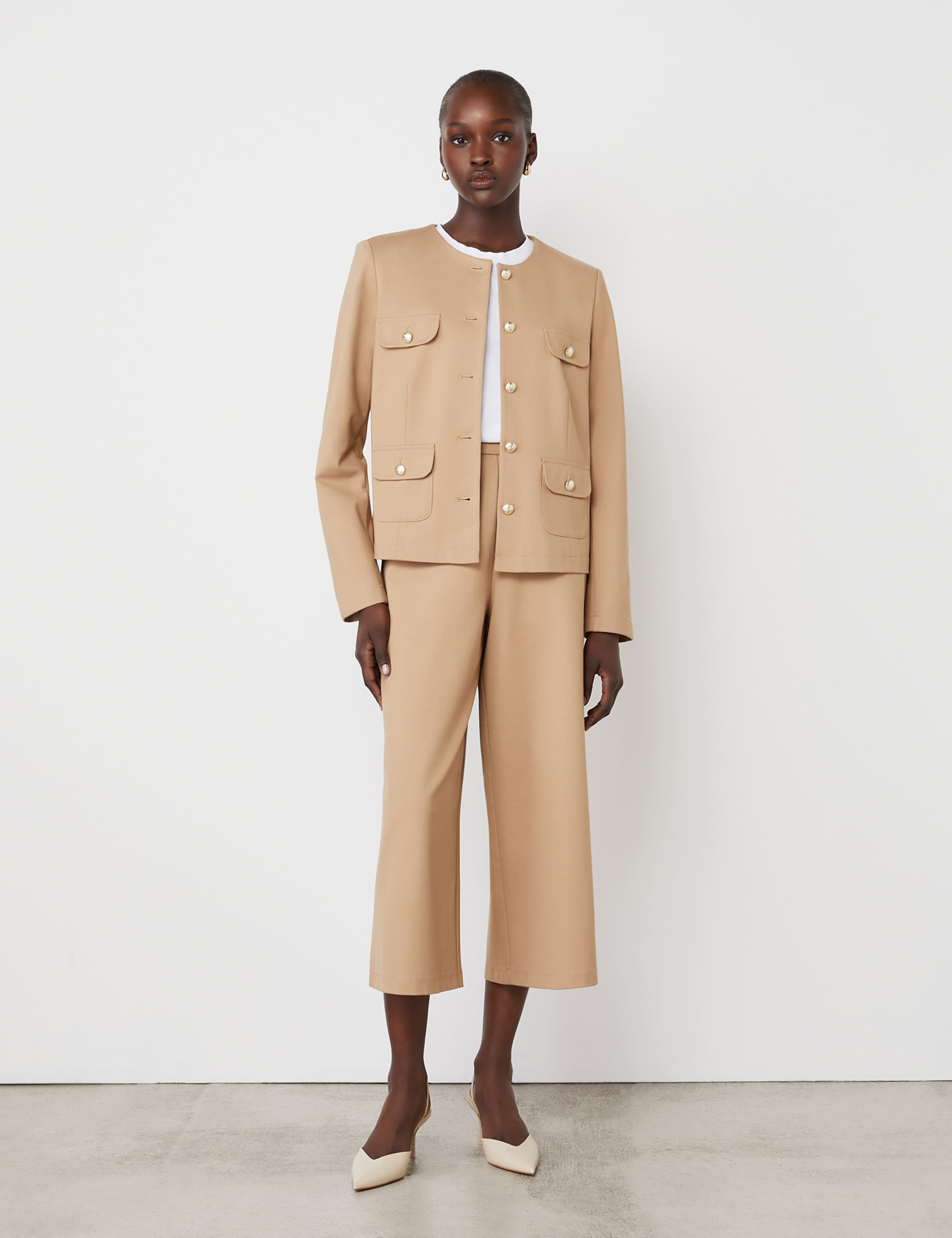 Ponte Jersey Collarless Short Jacket 3 of 4