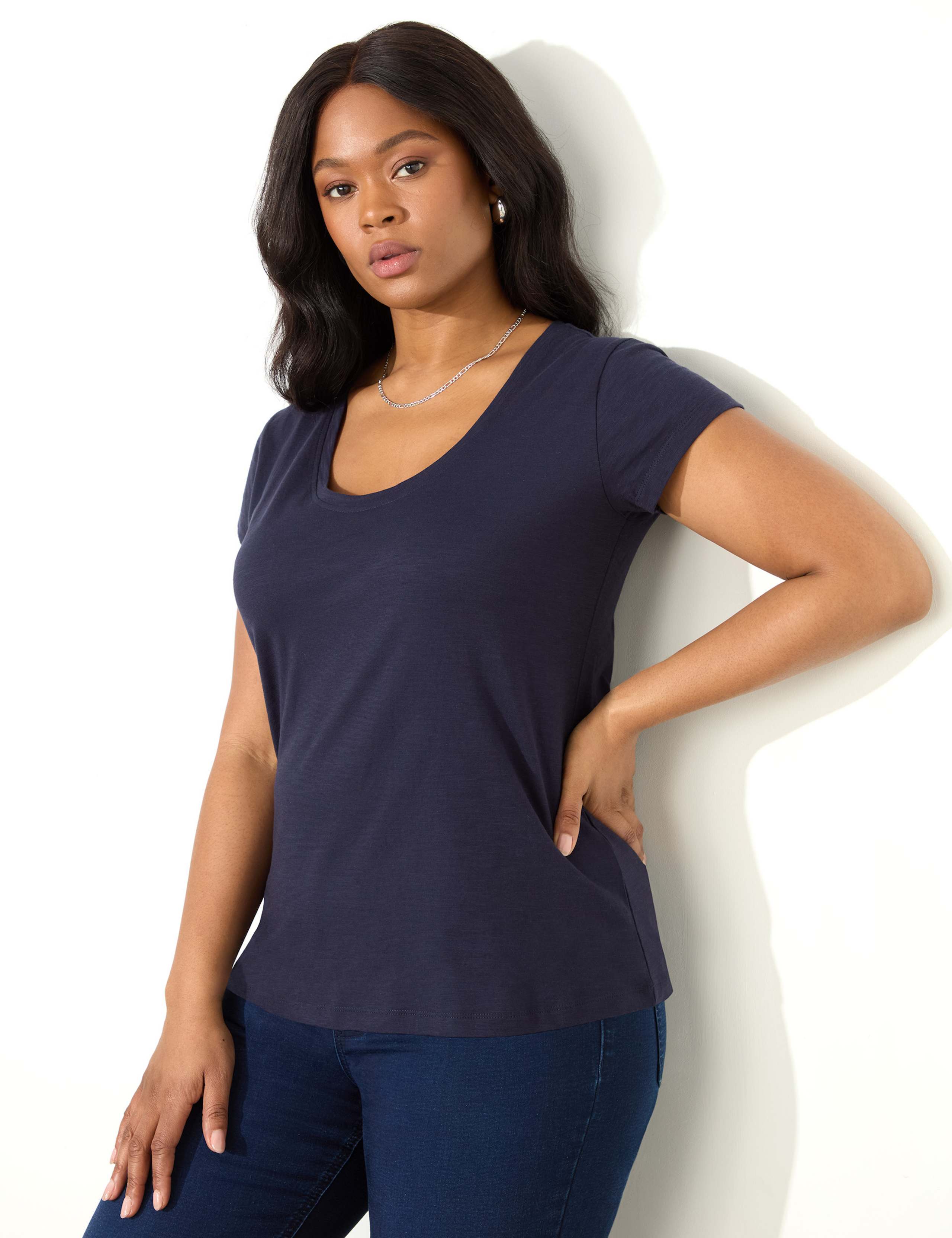 Pure Cotton Scoop Neck T-Shirt 2 of 3