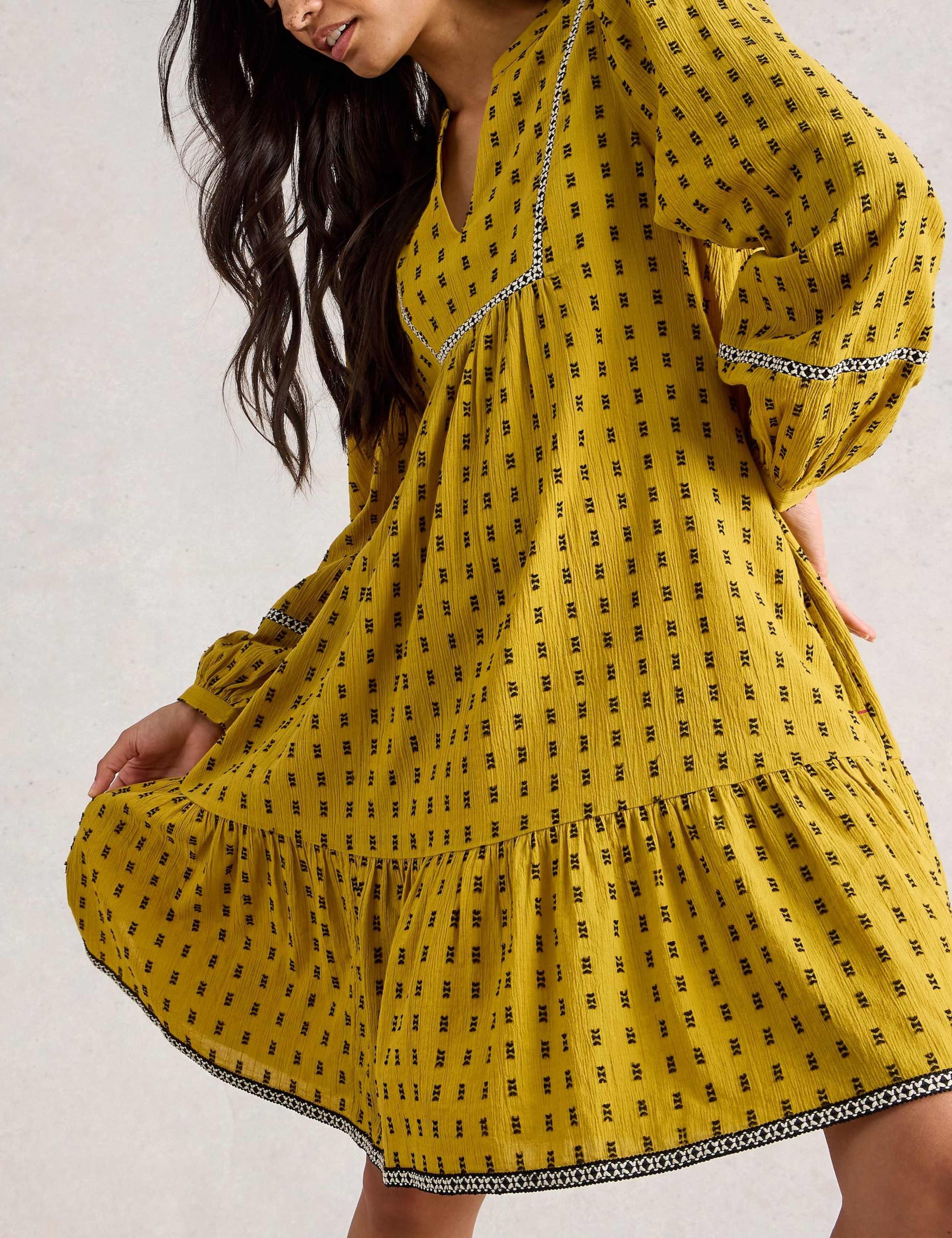 Pure Cotton Embroidered Tiered Skater Dress 5 of 6