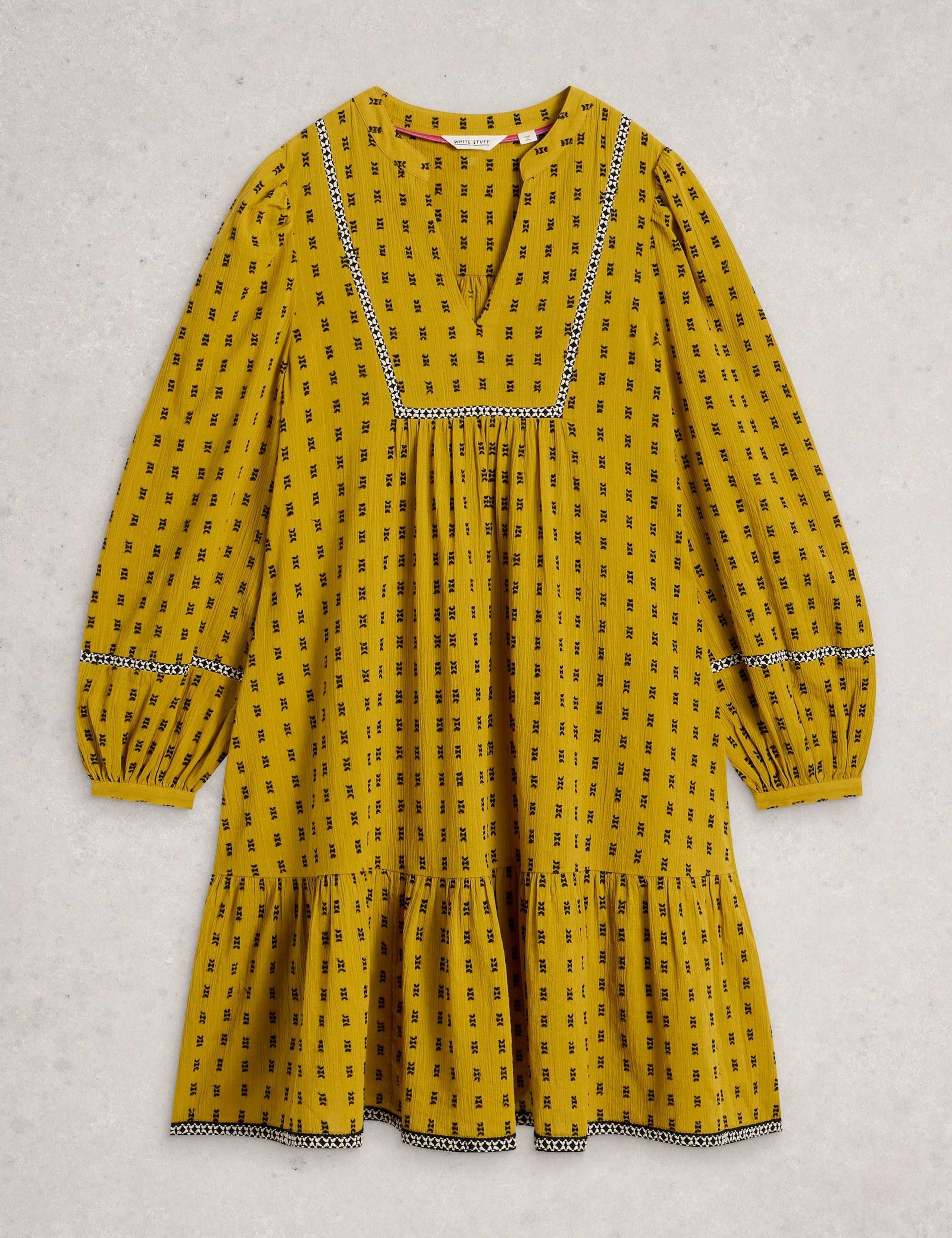 Pure Cotton Embroidered Tiered Skater Dress 2 of 6