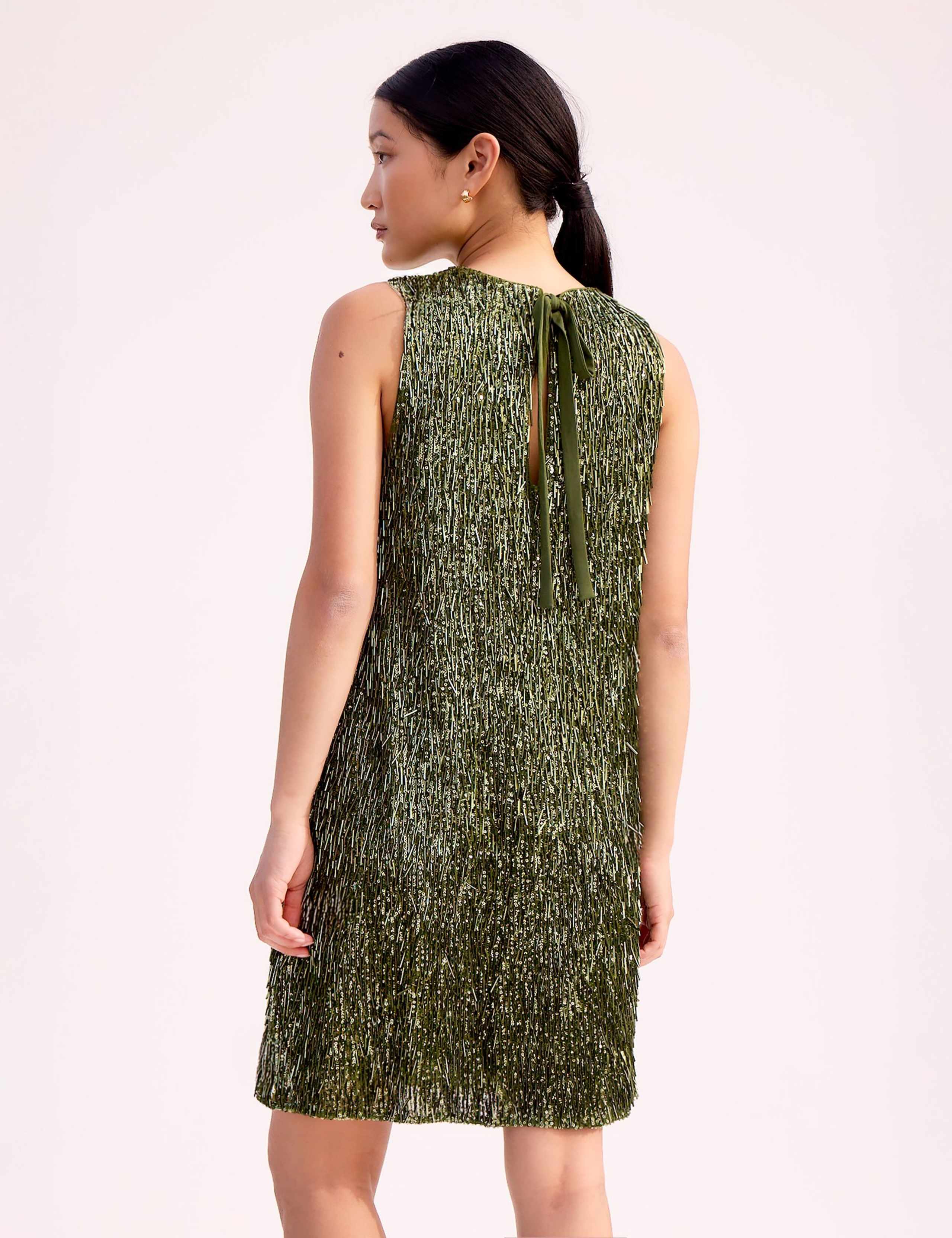 Drop Sequin Crew Neck Mini Shift Dress 2 of 3