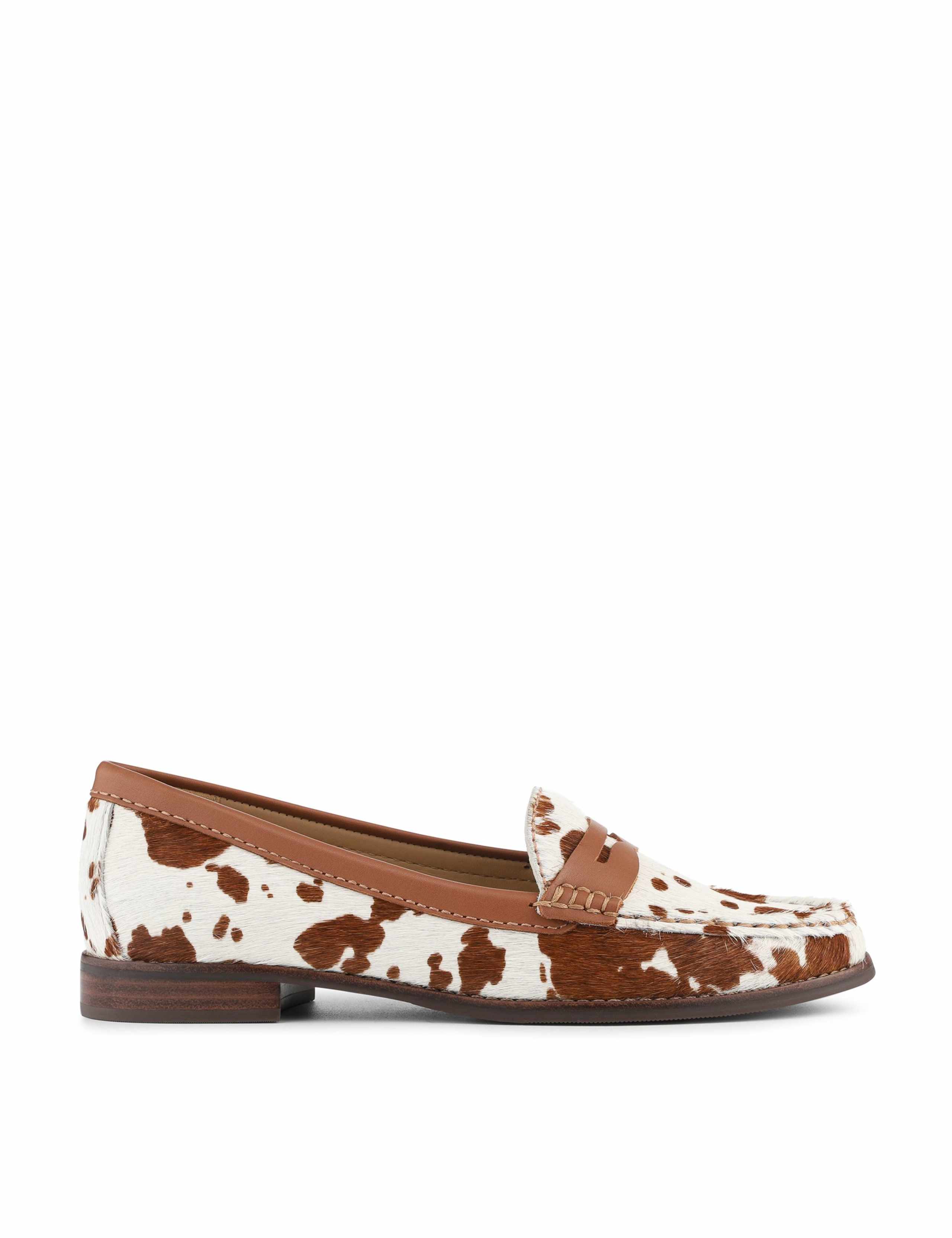 Leather Animal Print Block Heel Loafers 6 of 6