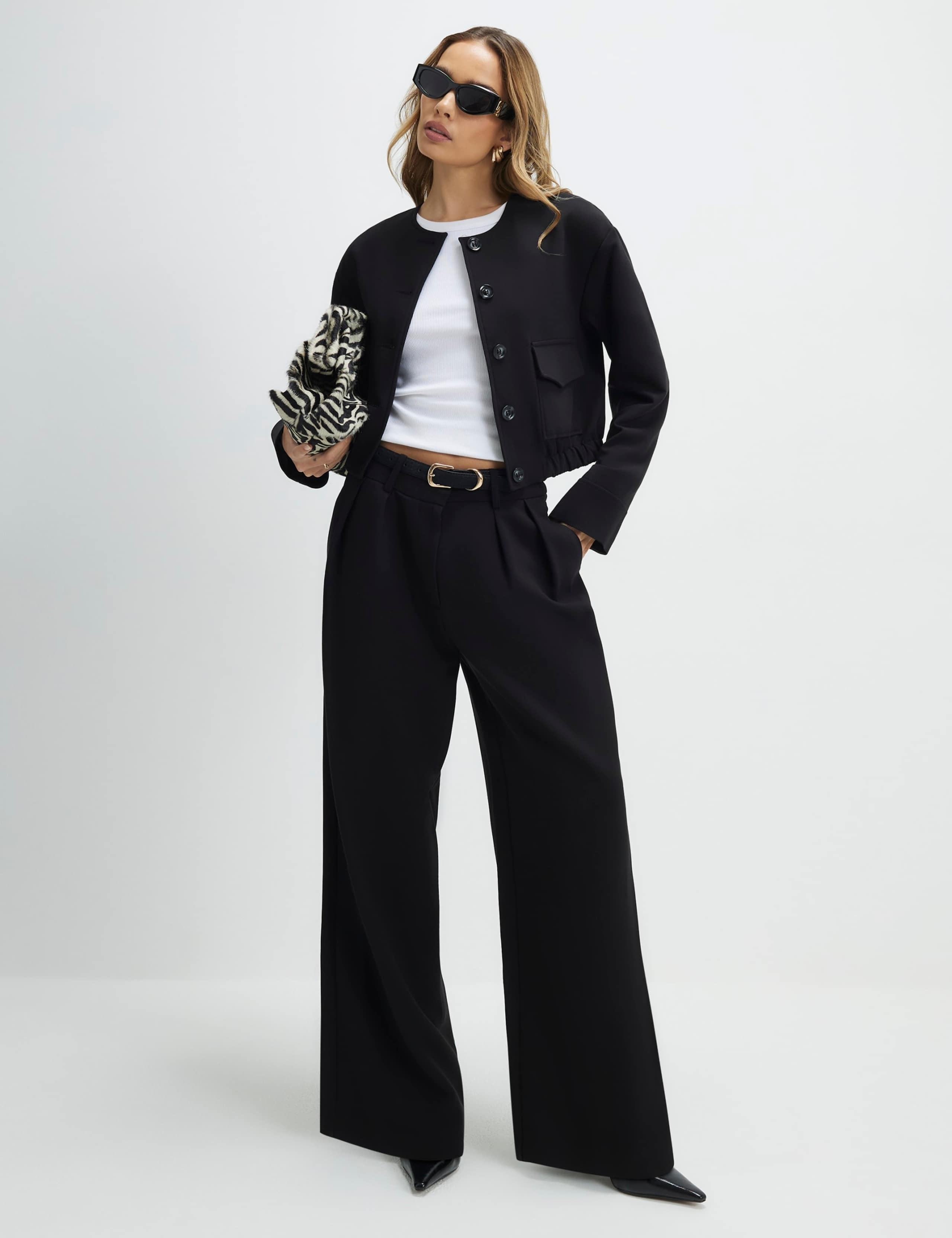 Belted Wide Leg Trousers 1 of 4