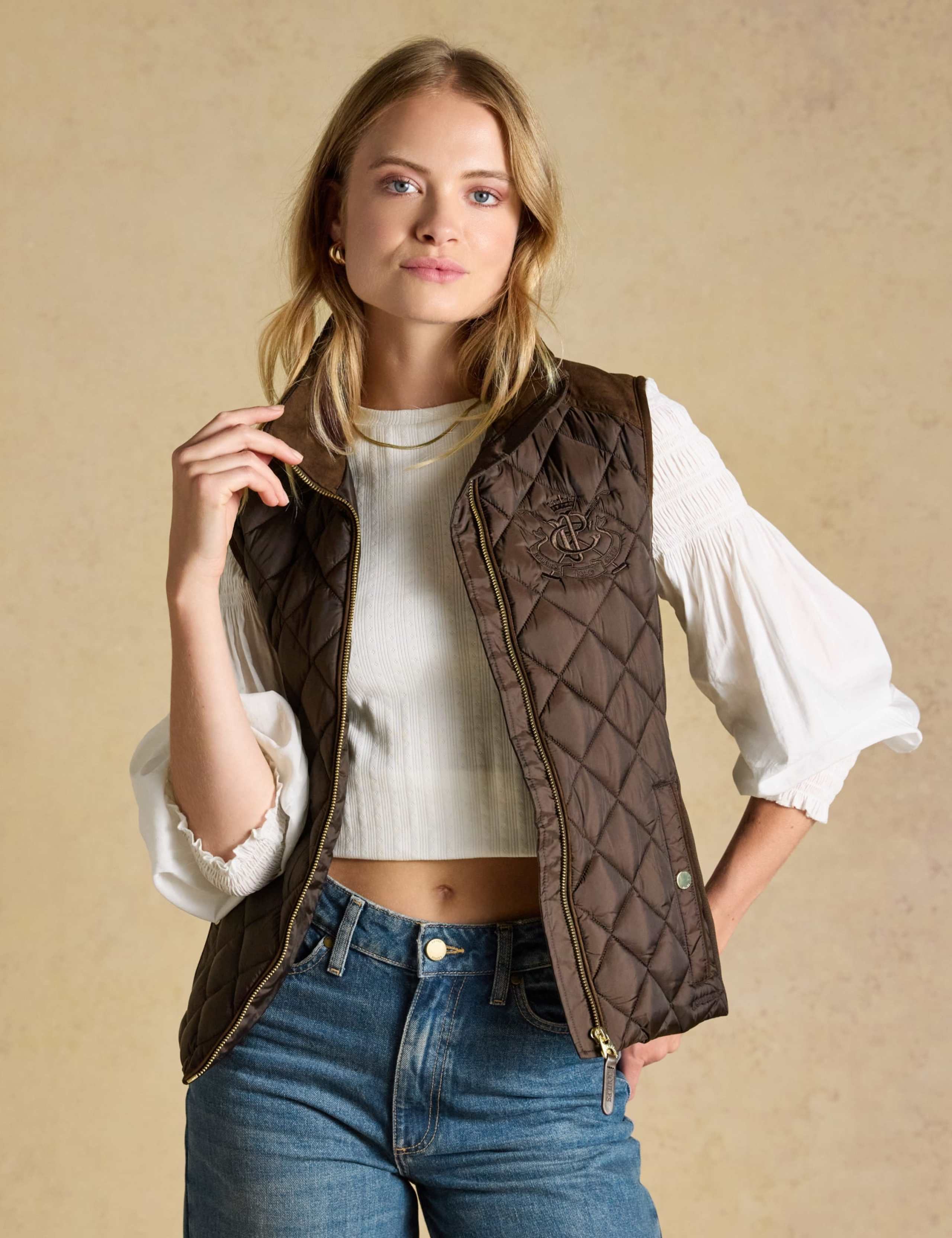 Showerproof Embroidered Quilted Gilet 4 of 10