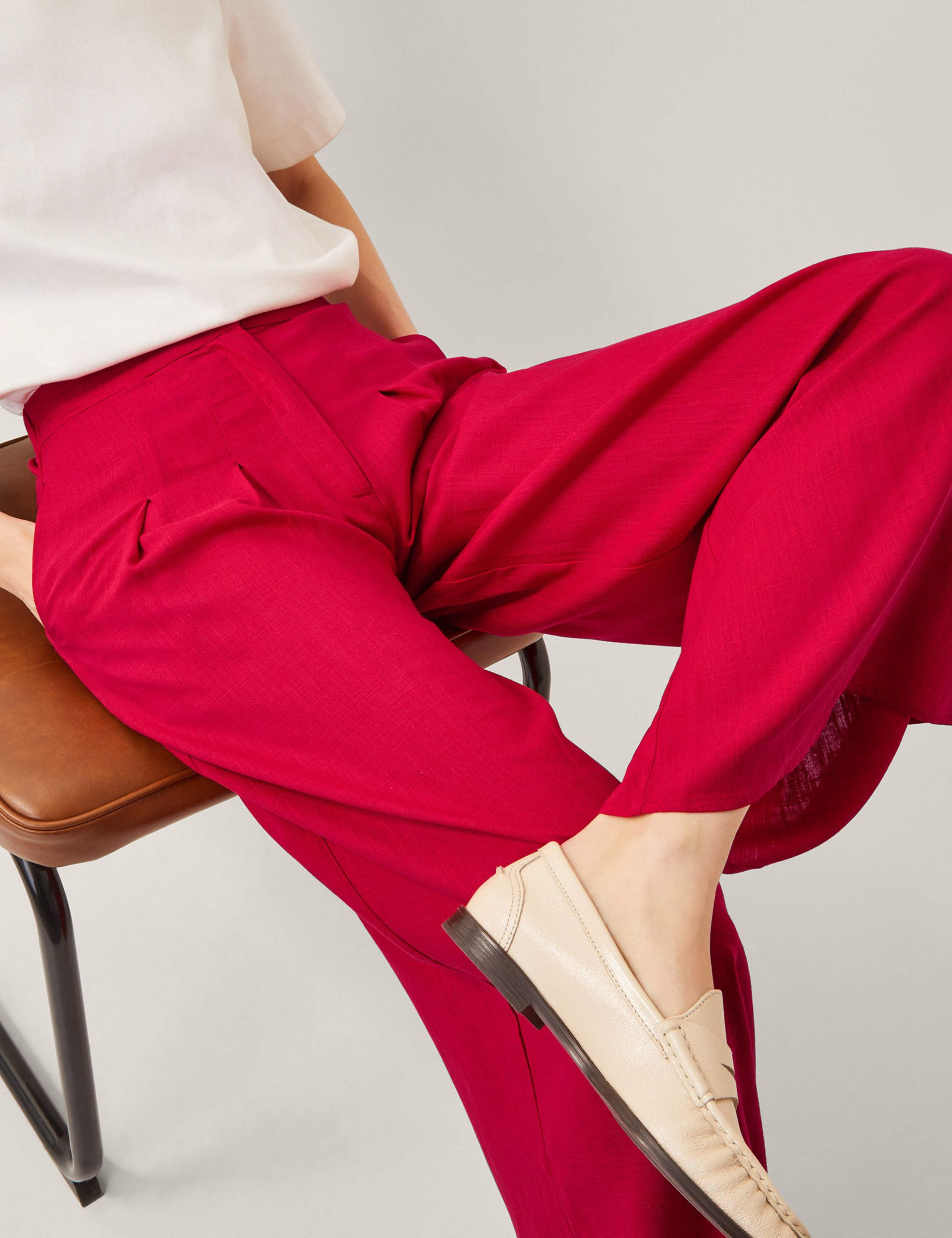 Linen Rich Wide Leg Trousers 2 of 4