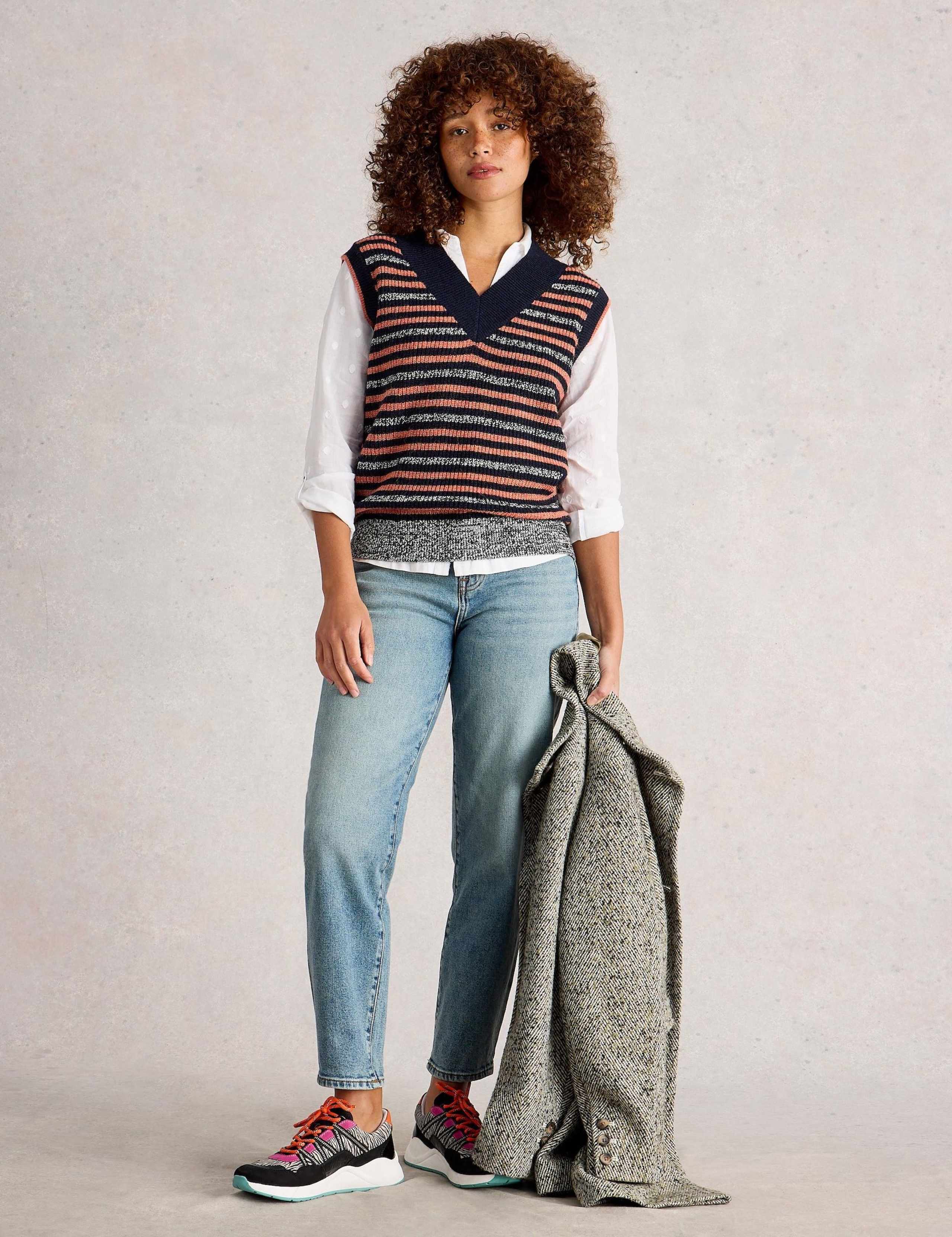 Striped V-Neck Vest Top 1 of 6