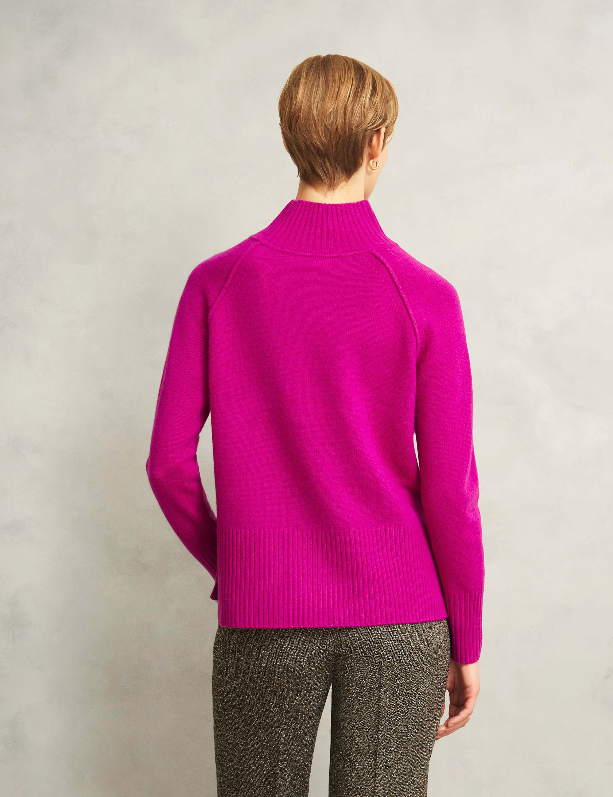 Merino Wool Rich Ribbed Funnel Neck Jumper 3 of 5