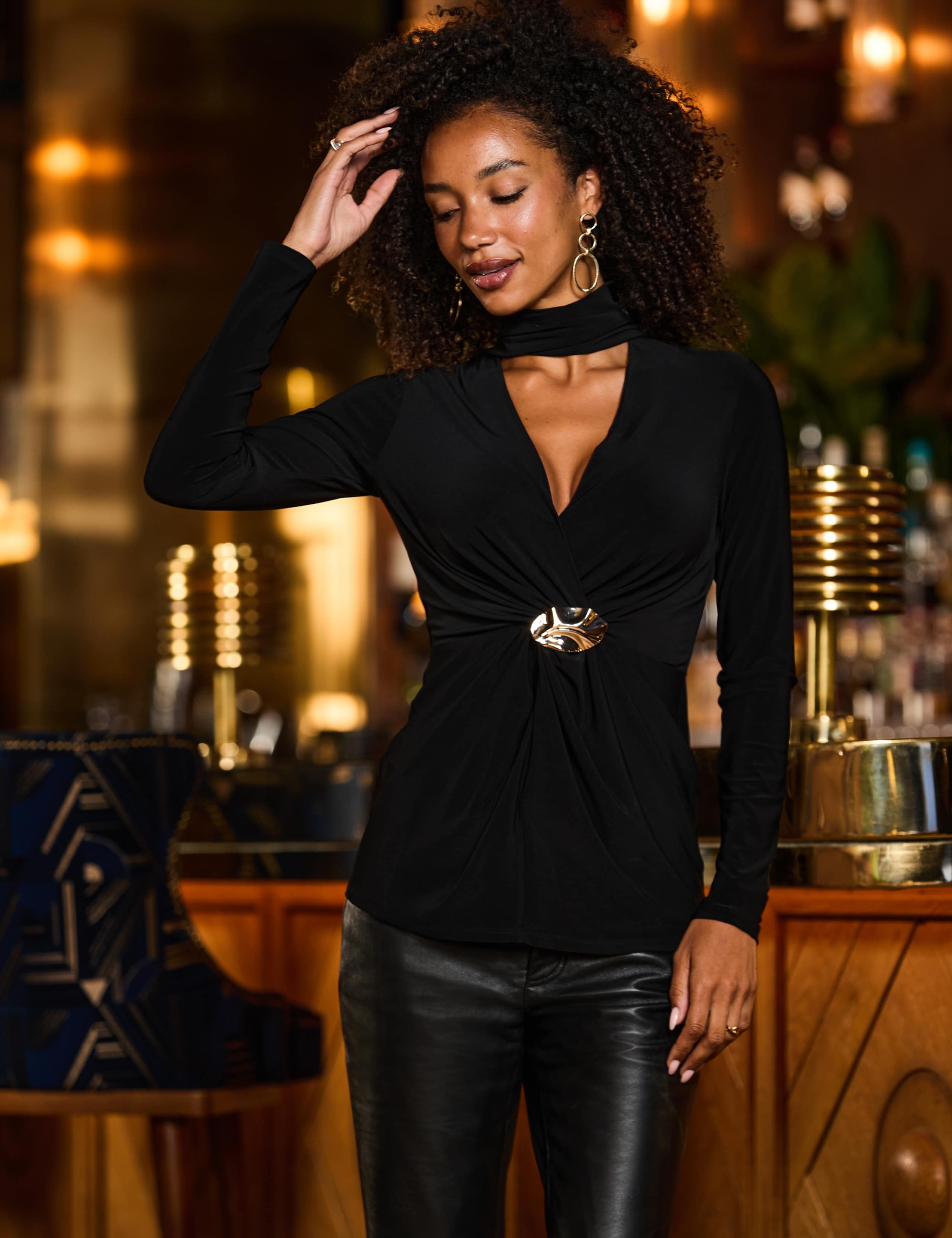 Tie Neck Hardware Detail Tunic 3 of 9