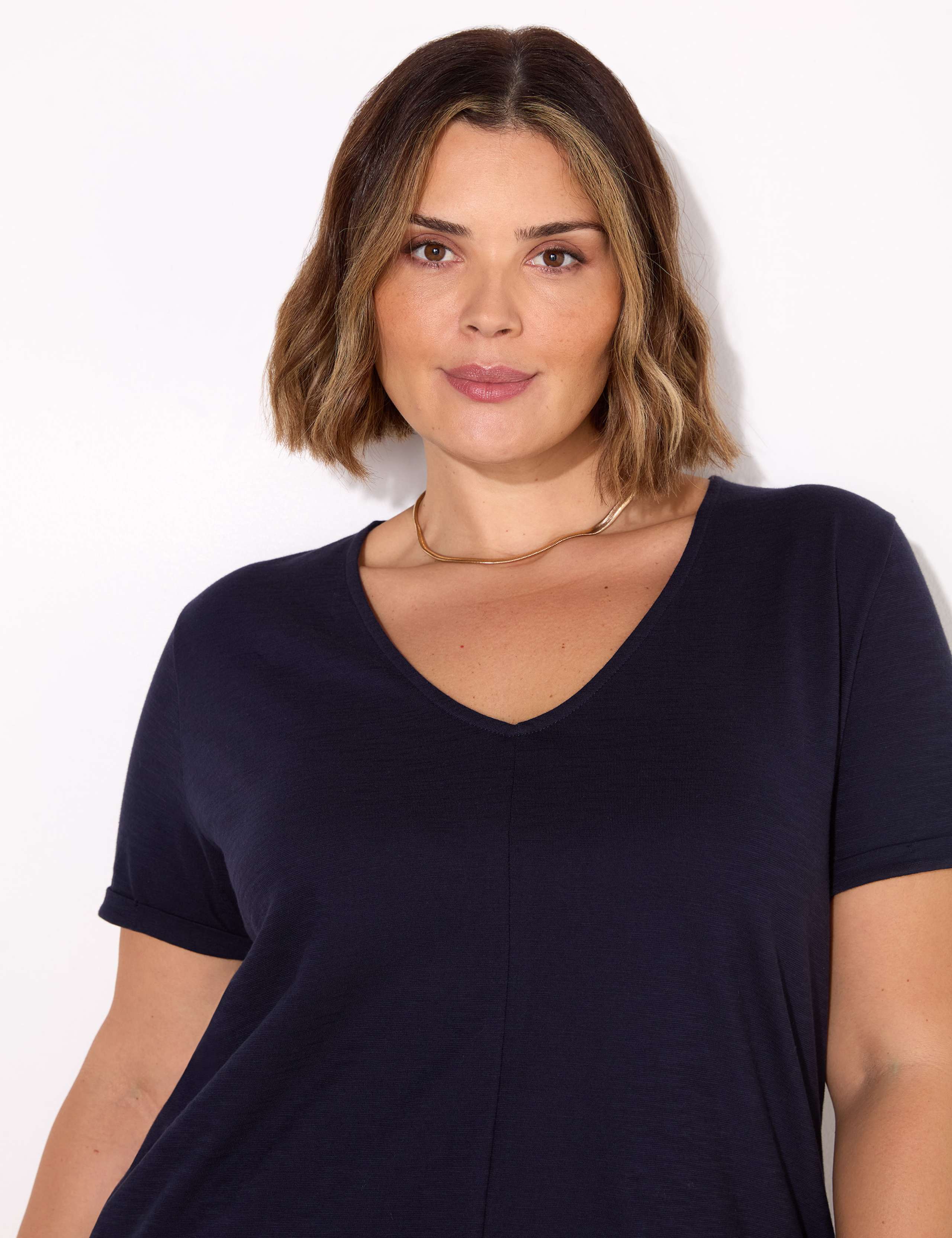 Pure Cotton V-Neck T-Shirt 2 of 3