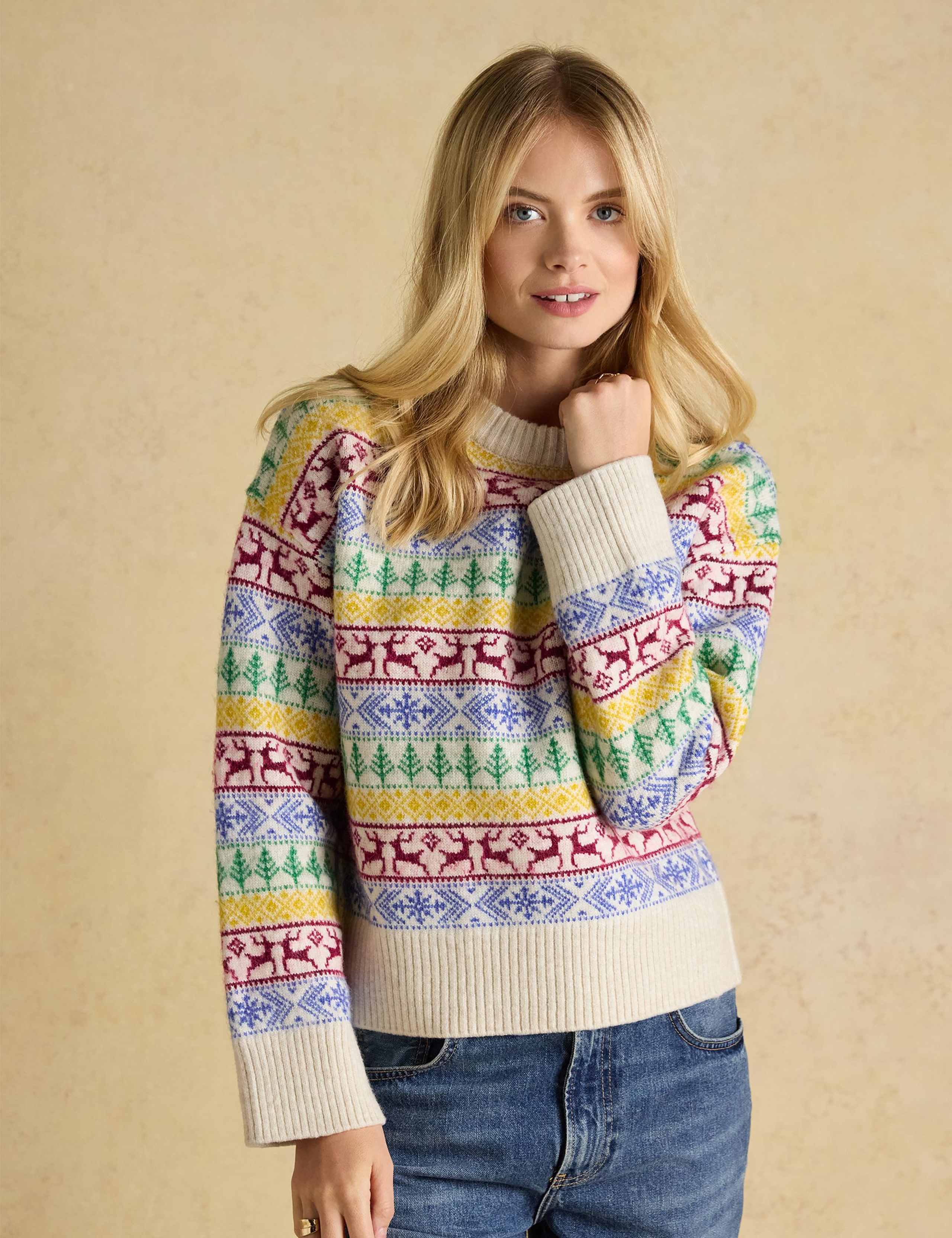Fair Isle Crew Neck Jumper with Wool 3 of 9