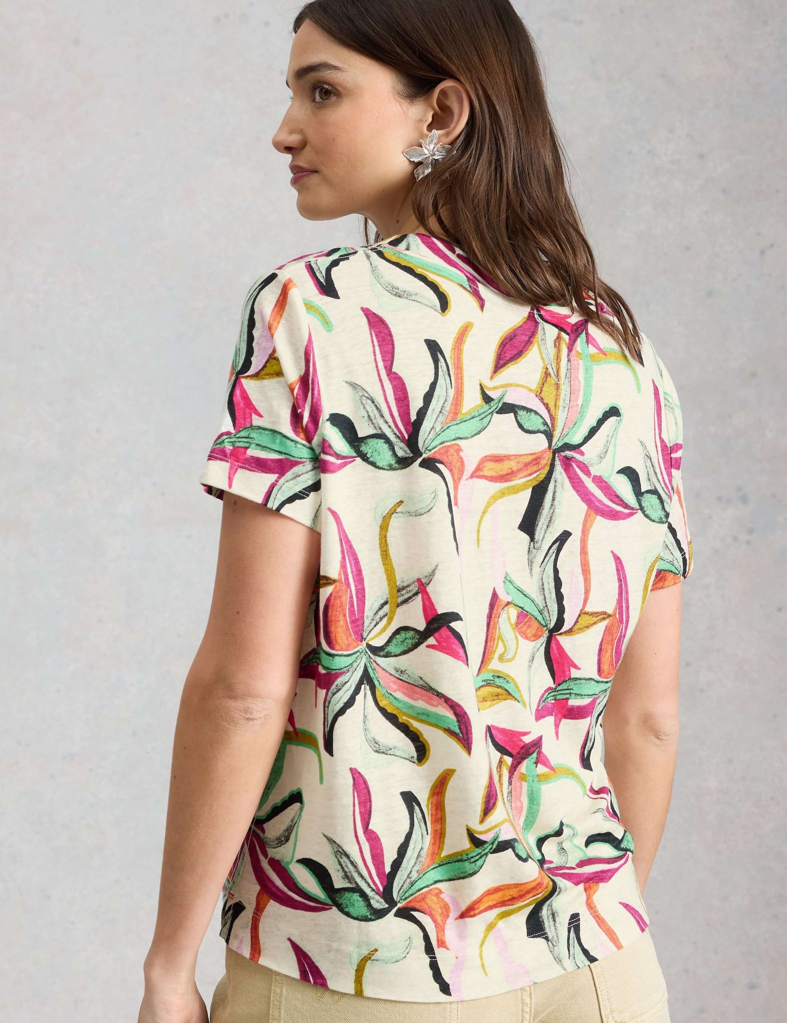 Pure Linen Floral T-Shirt 3 of 6