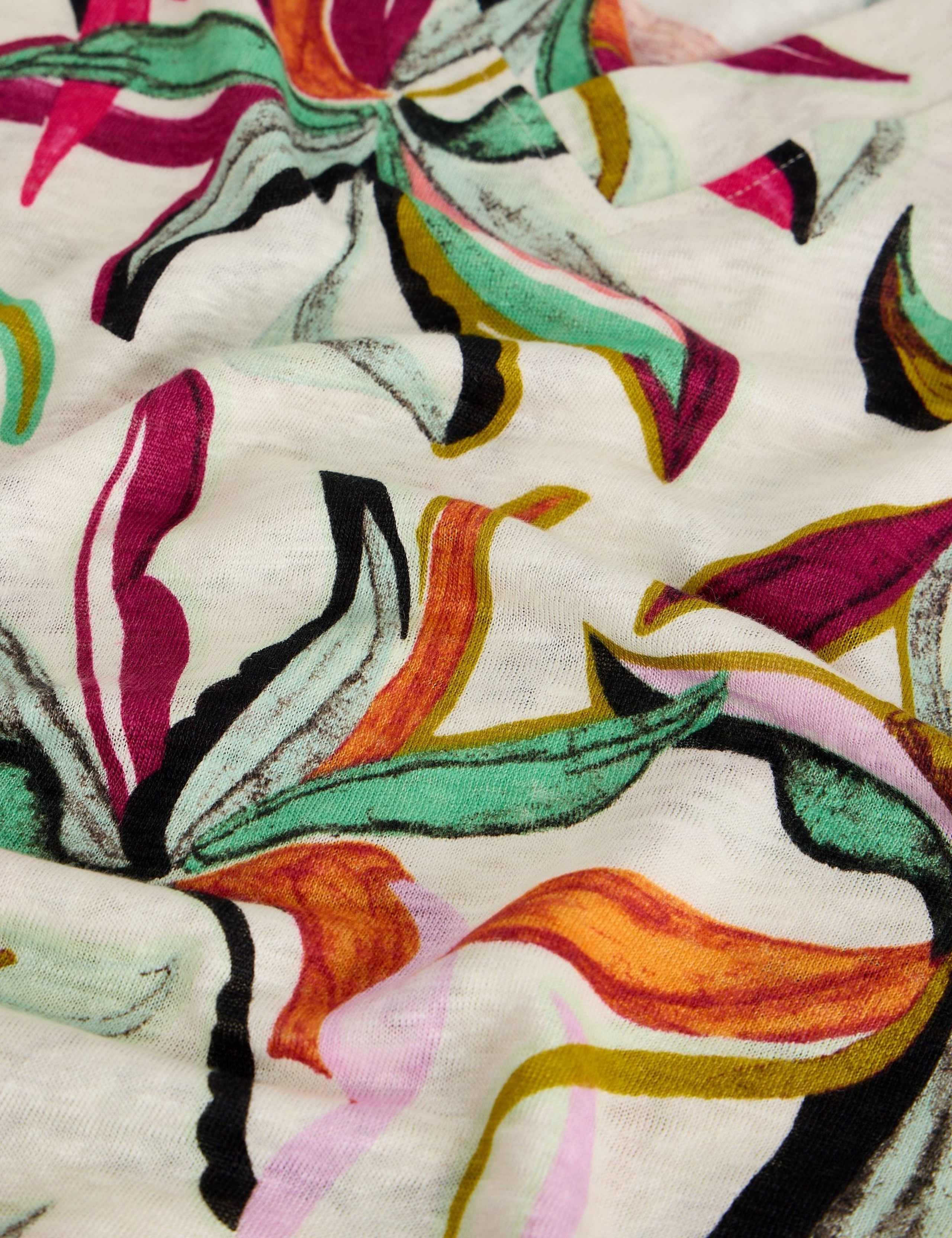 Pure Linen Floral T-Shirt 4 of 6